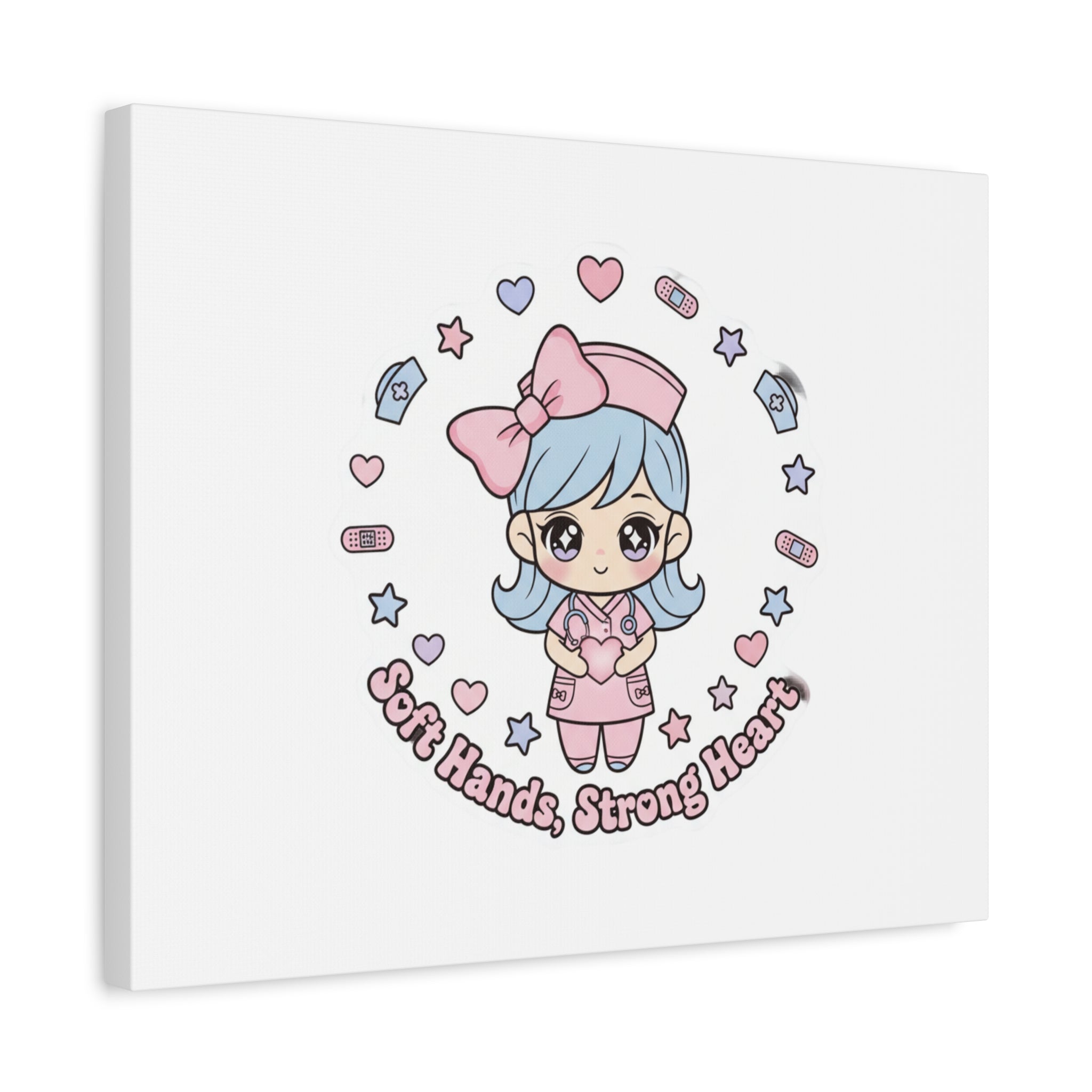 Cute Nurse Kawaii Graphic Canvas | Pastel Coquette Medical Art