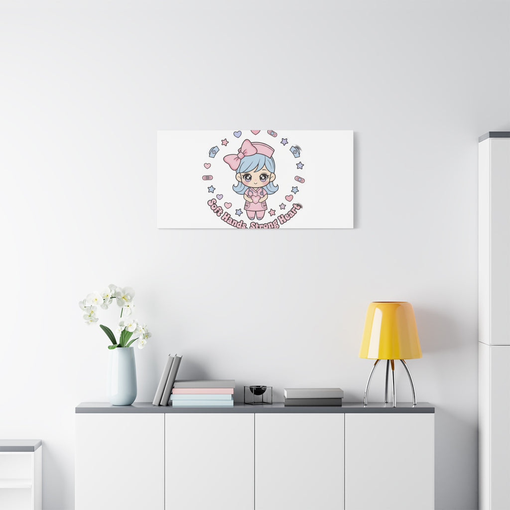Cute Nurse Kawaii Graphic Canvas | Pastel Coquette Medical Art