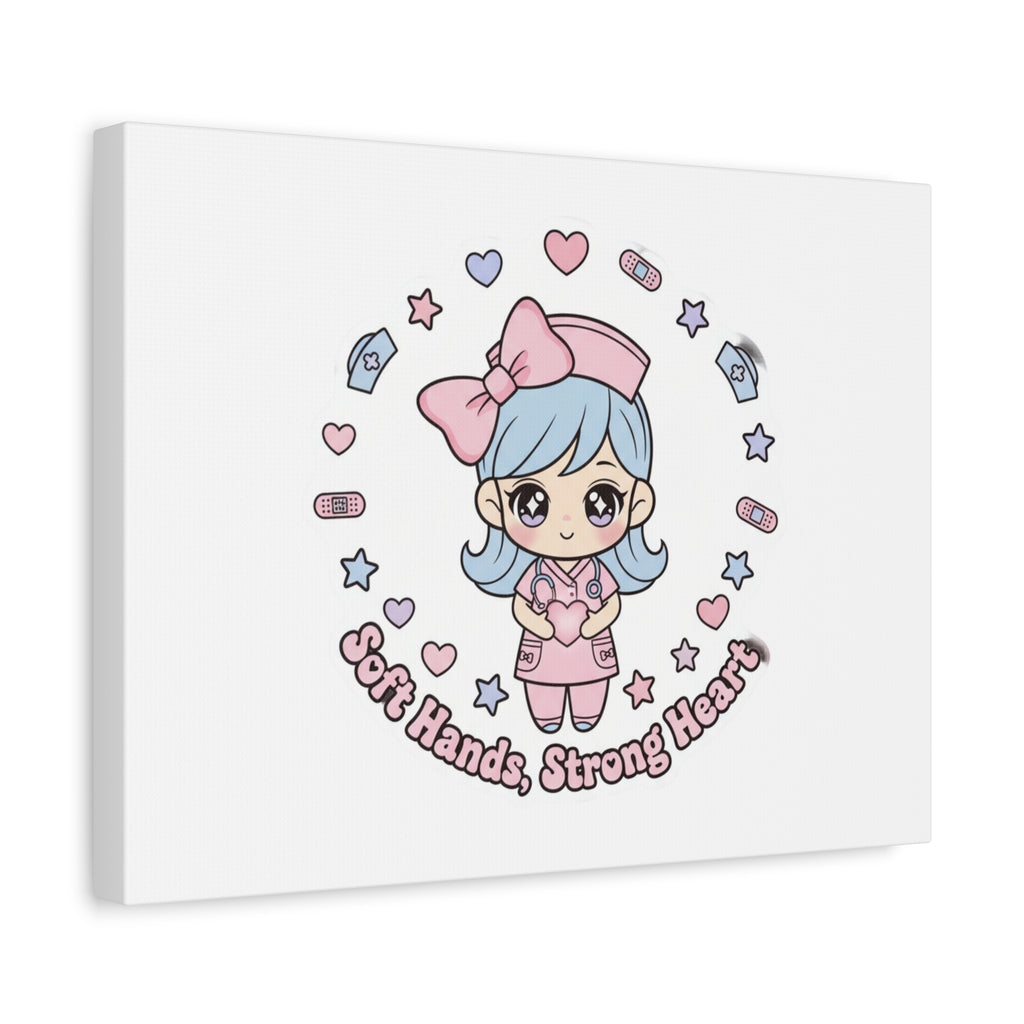 Cute Nurse Kawaii Graphic Canvas | Pastel Coquette Medical Art