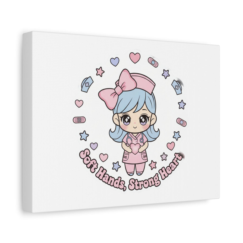 Cute Nurse Kawaii Graphic Canvas | Pastel Coquette Medical Art