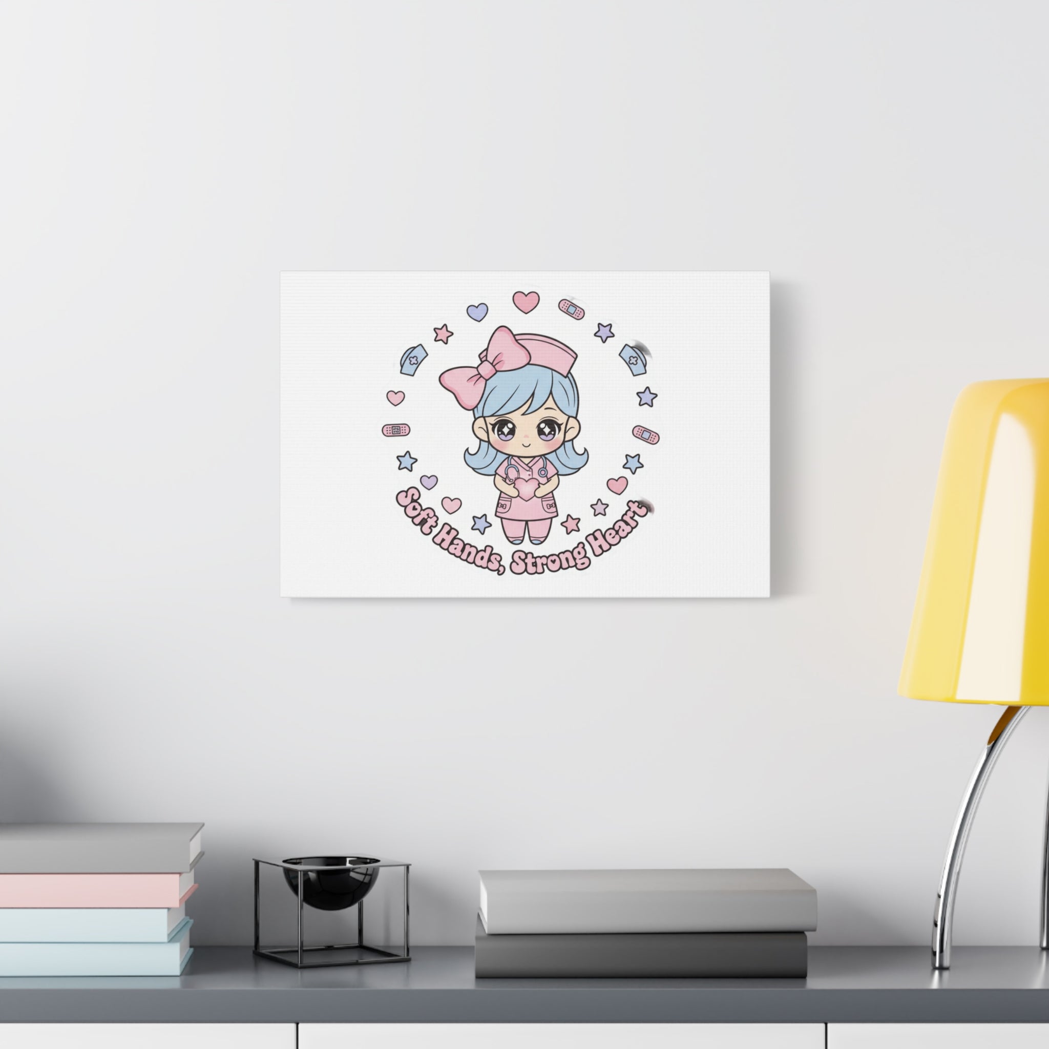 Cute Nurse Kawaii Graphic Canvas | Pastel Coquette Medical Art