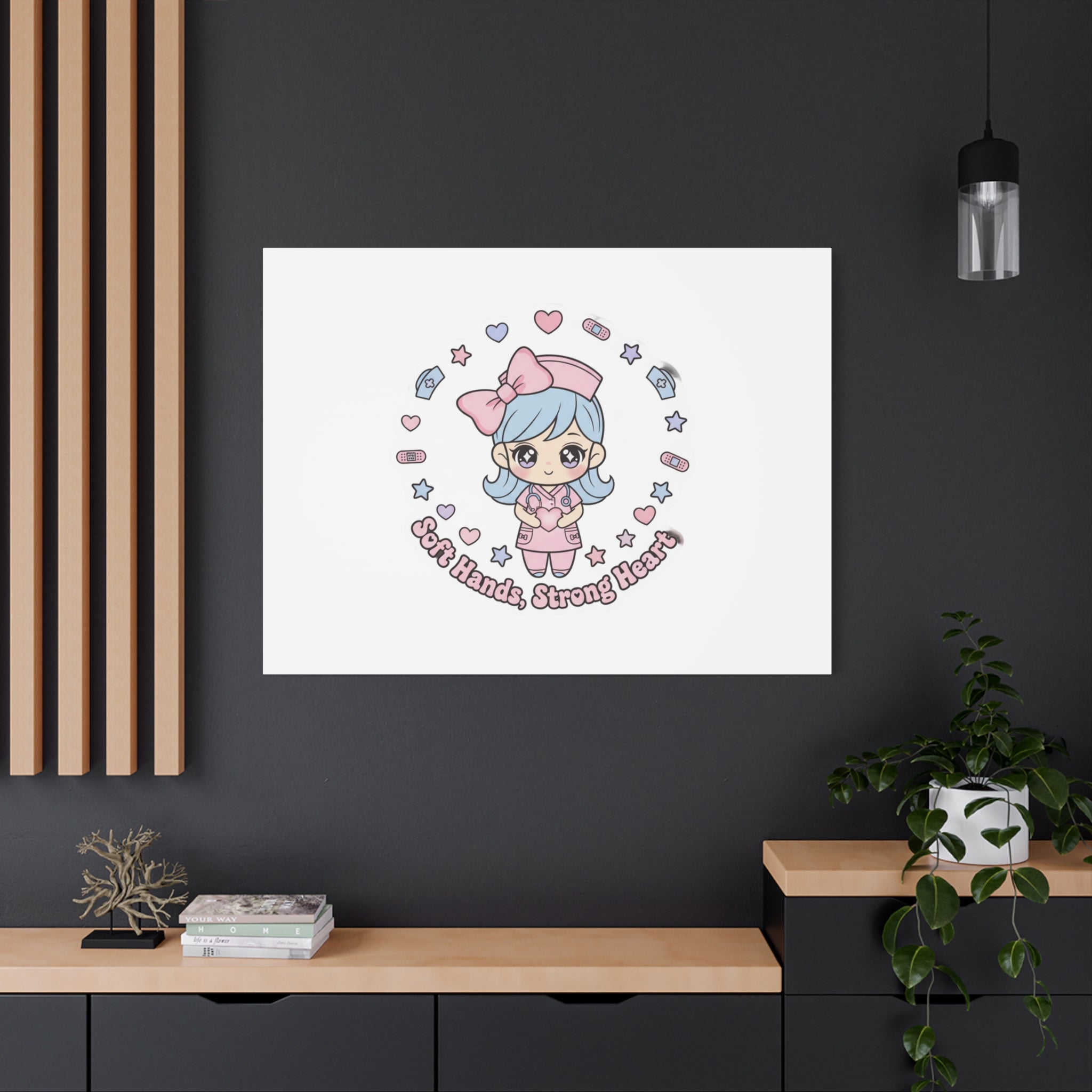 Cute Nurse Kawaii Graphic Canvas | Pastel Coquette Medical Art