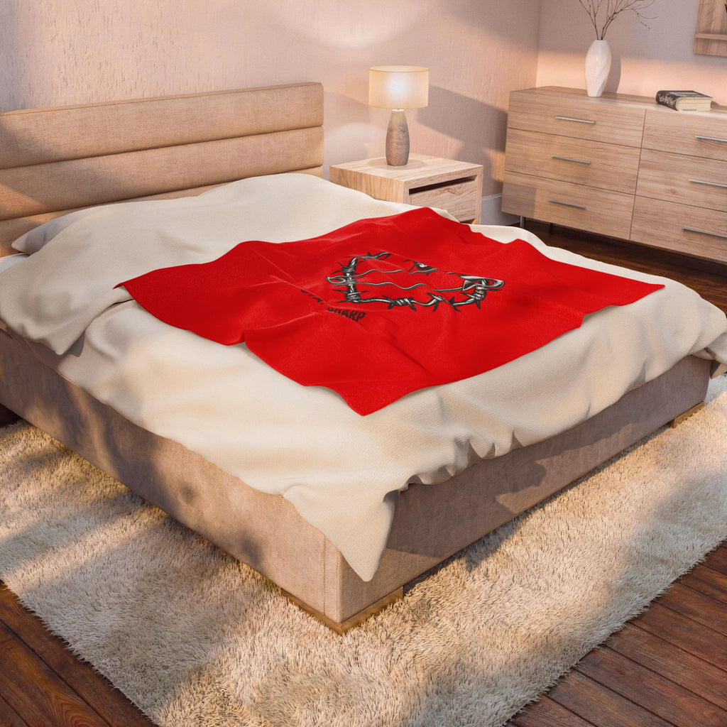Barbed Wire Heart with Safety Pin Blanket | punk motif, grunge symbol design