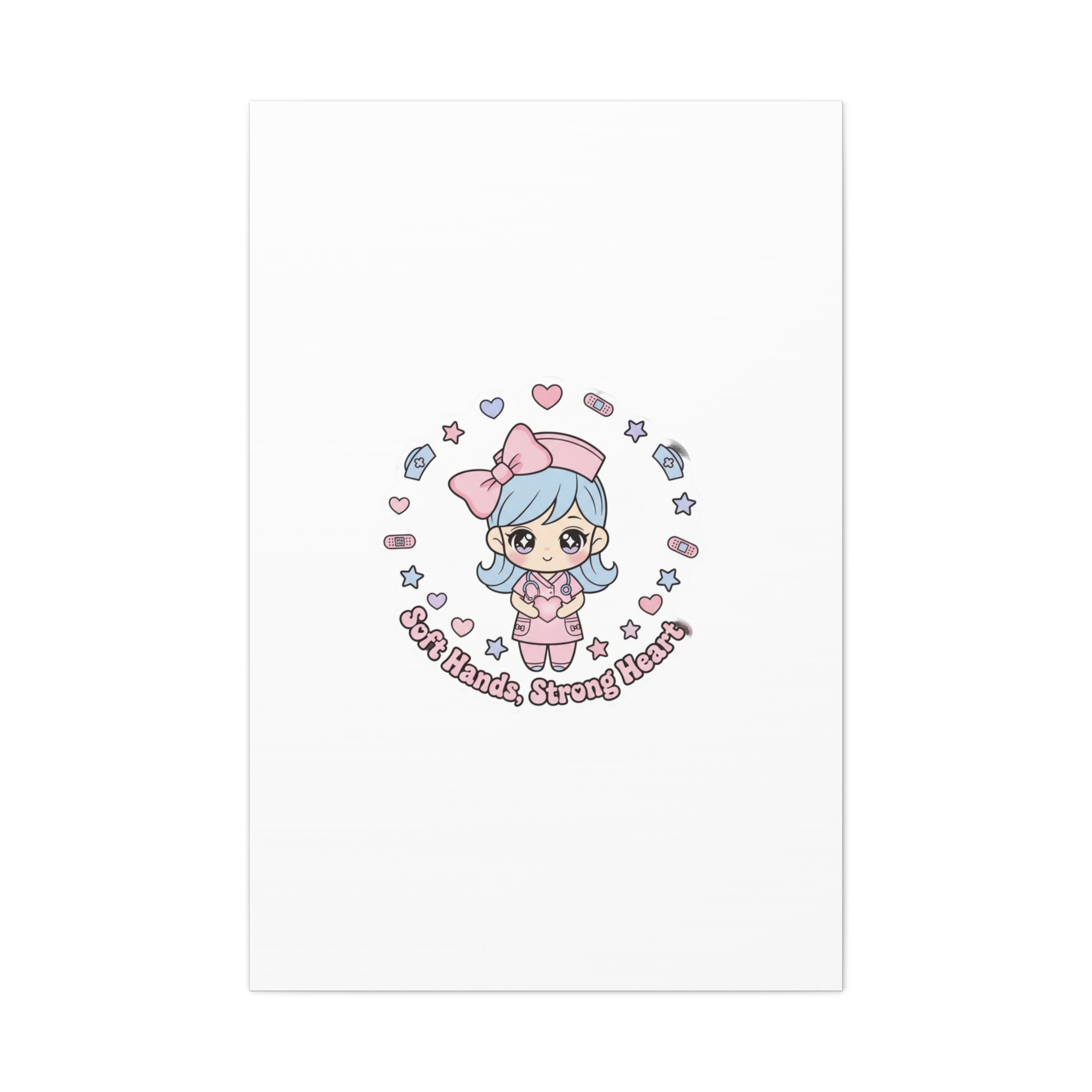 Cute Nurse Kawaii Graphic Canvas | Pastel Coquette Medical Art