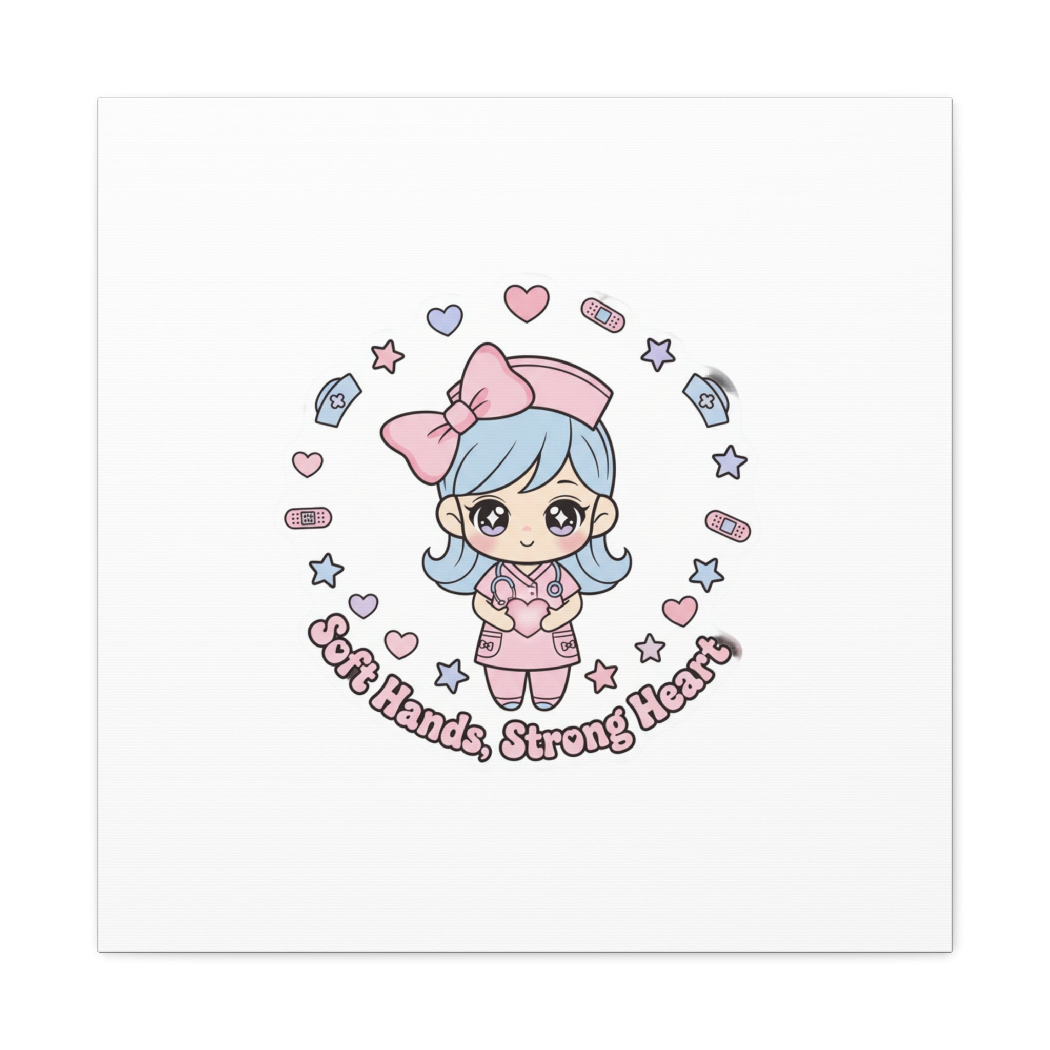 Cute Nurse Kawaii Graphic Canvas | Pastel Coquette Medical Art
