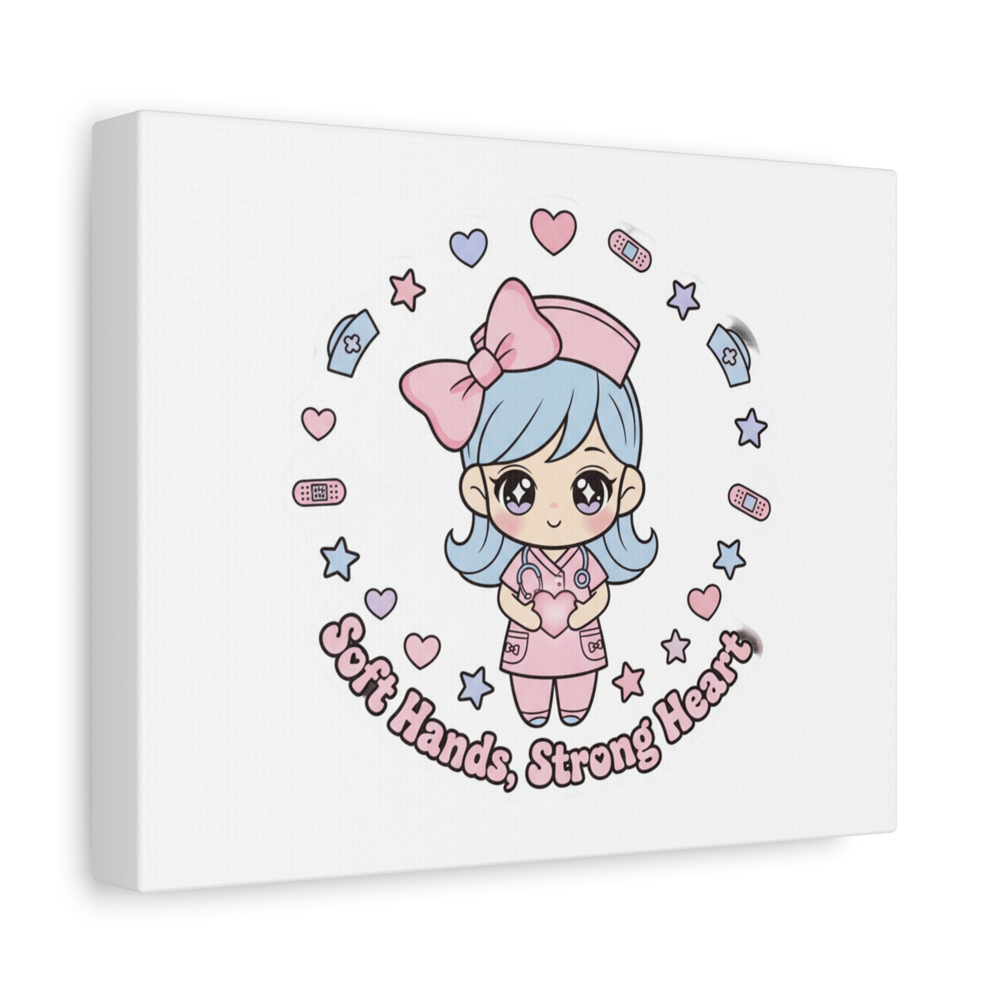 Cute Nurse Kawaii Graphic Canvas | Pastel Coquette Medical Art