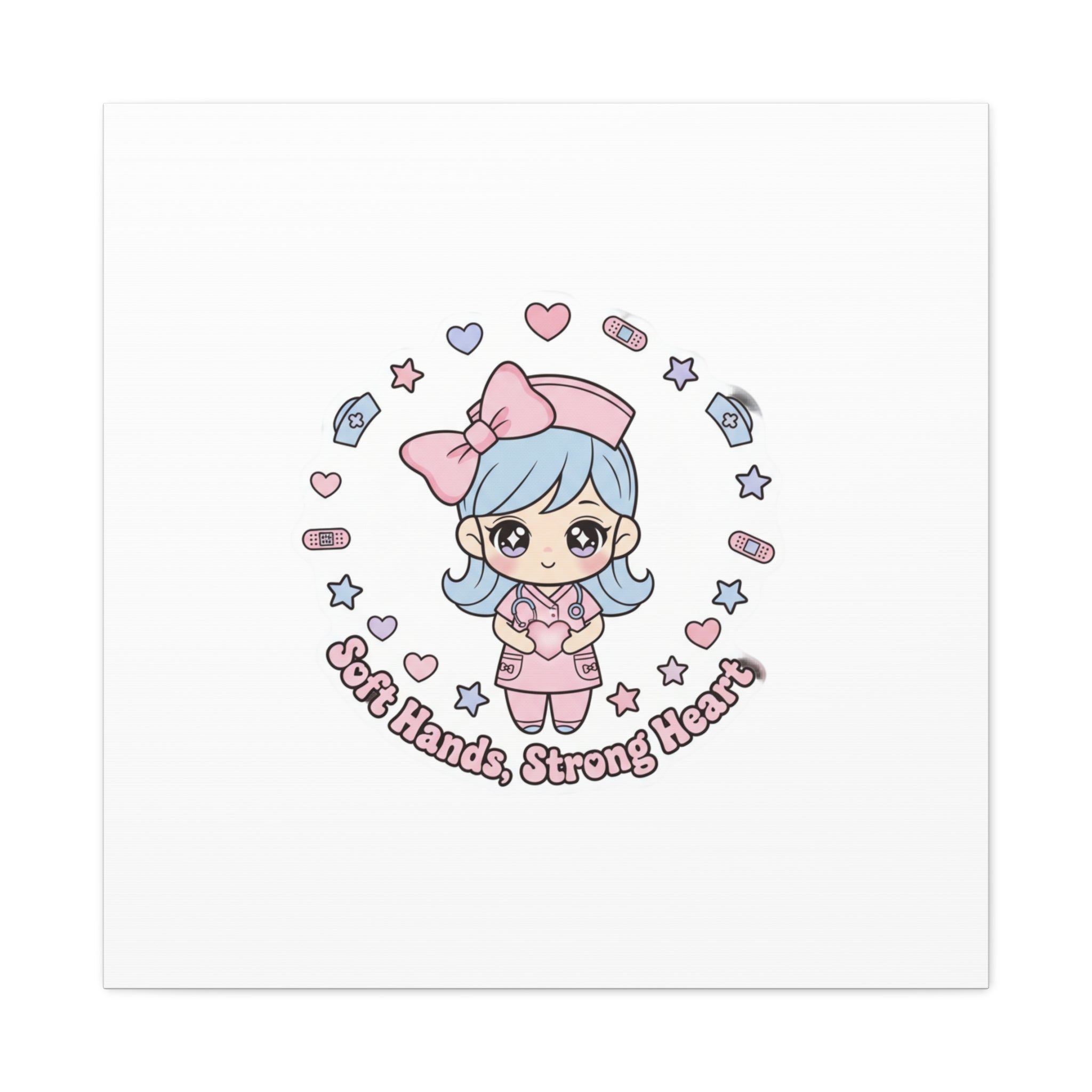 Cute Nurse Kawaii Graphic Canvas | Pastel Coquette Medical Art