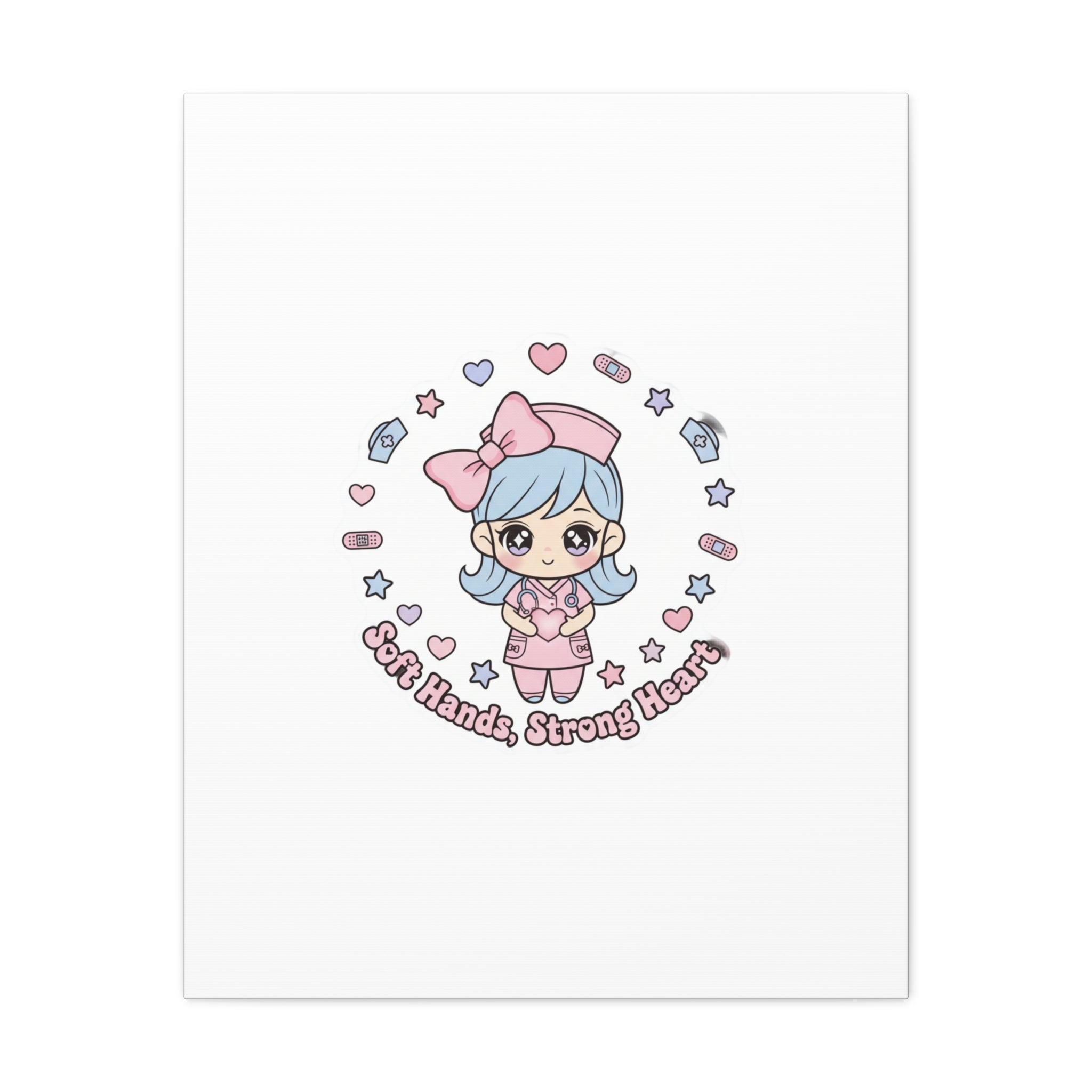 Cute Nurse Kawaii Graphic Canvas | Pastel Coquette Medical Art