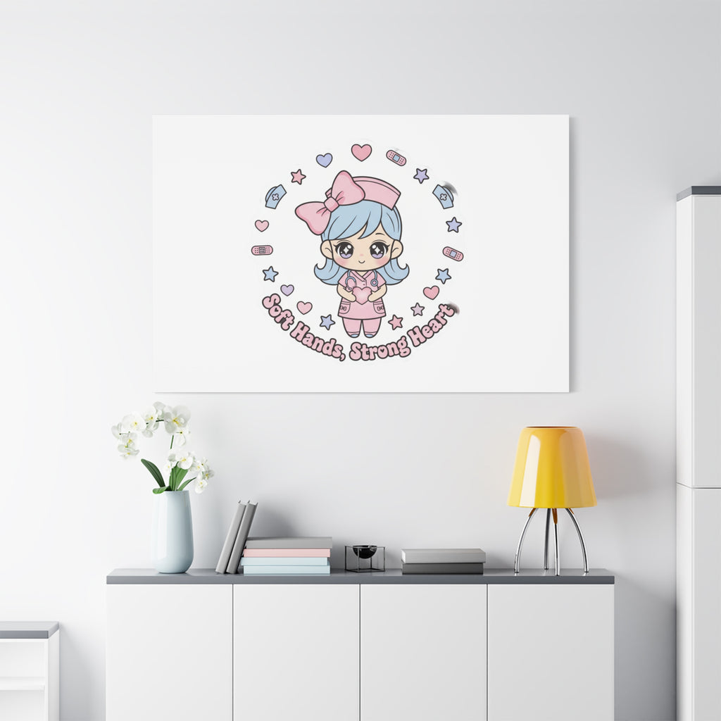 Cute Nurse Kawaii Graphic Canvas | Pastel Coquette Medical Art