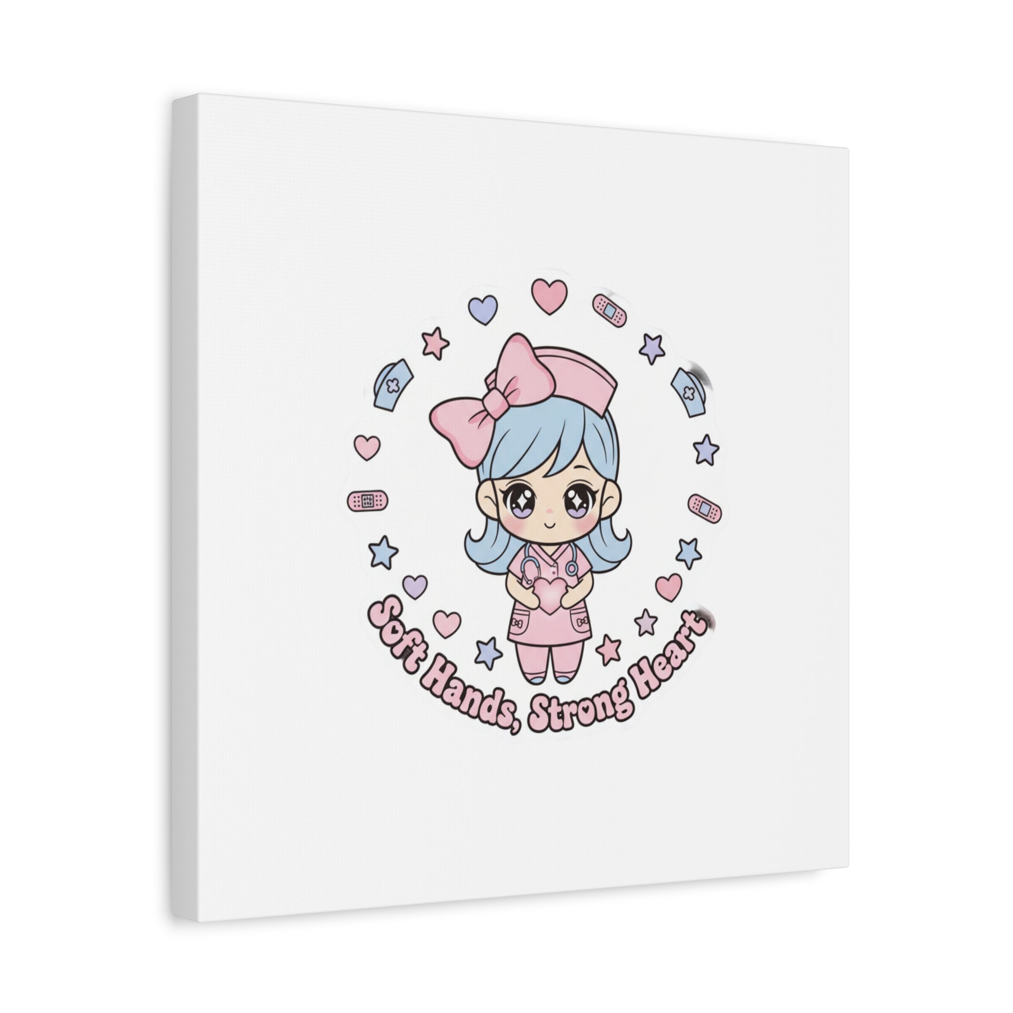 Cute Nurse Kawaii Graphic Canvas | Pastel Coquette Medical Art