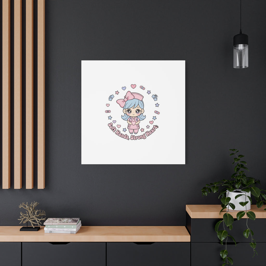 Cute Nurse Kawaii Graphic Canvas | Pastel Coquette Medical Art