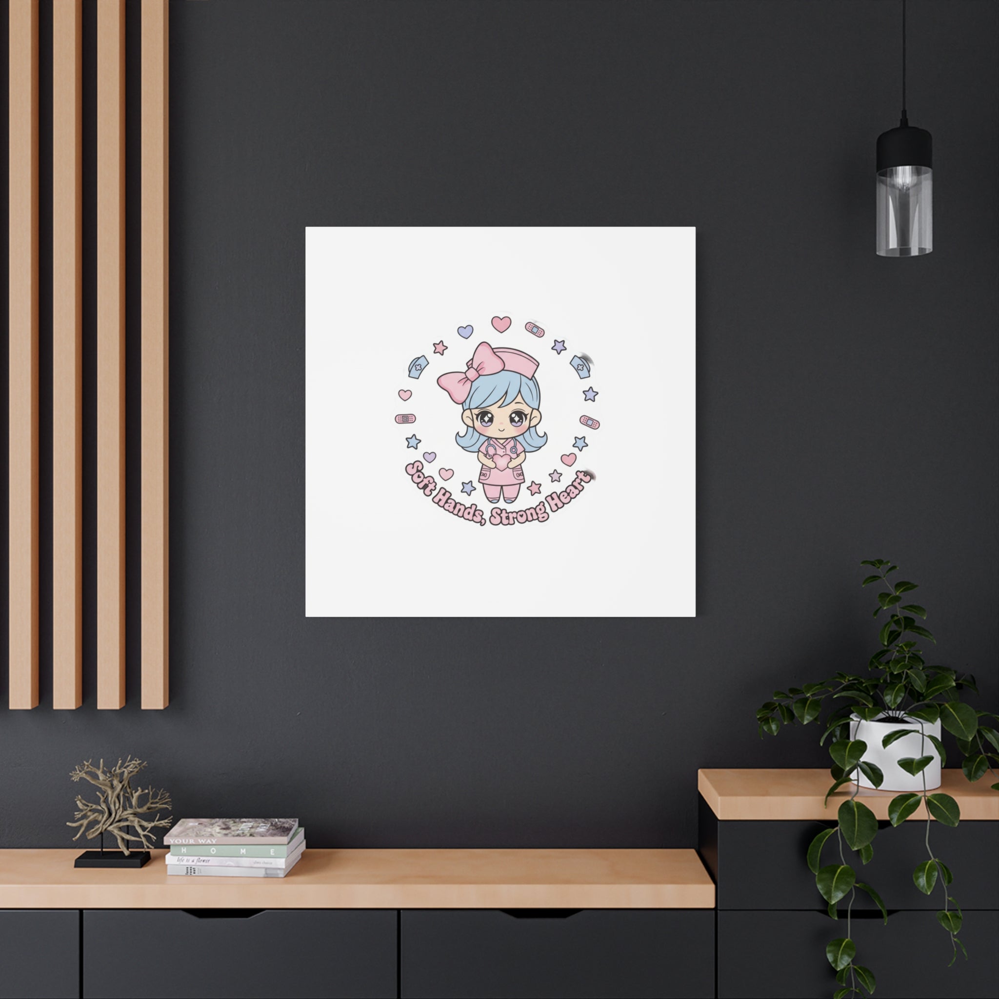 Cute Nurse Kawaii Graphic Canvas | Pastel Coquette Medical Art