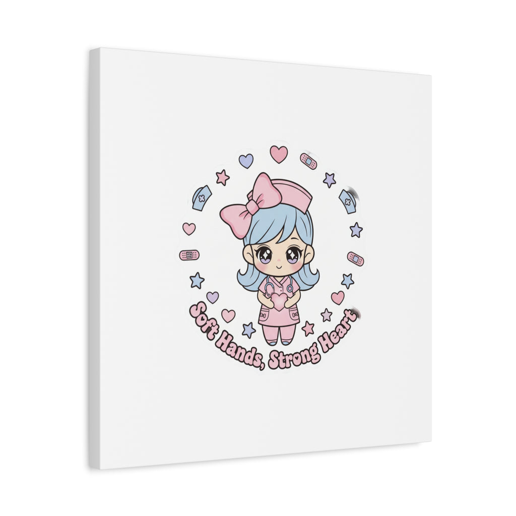 Cute Nurse Kawaii Graphic Canvas | Pastel Coquette Medical Art