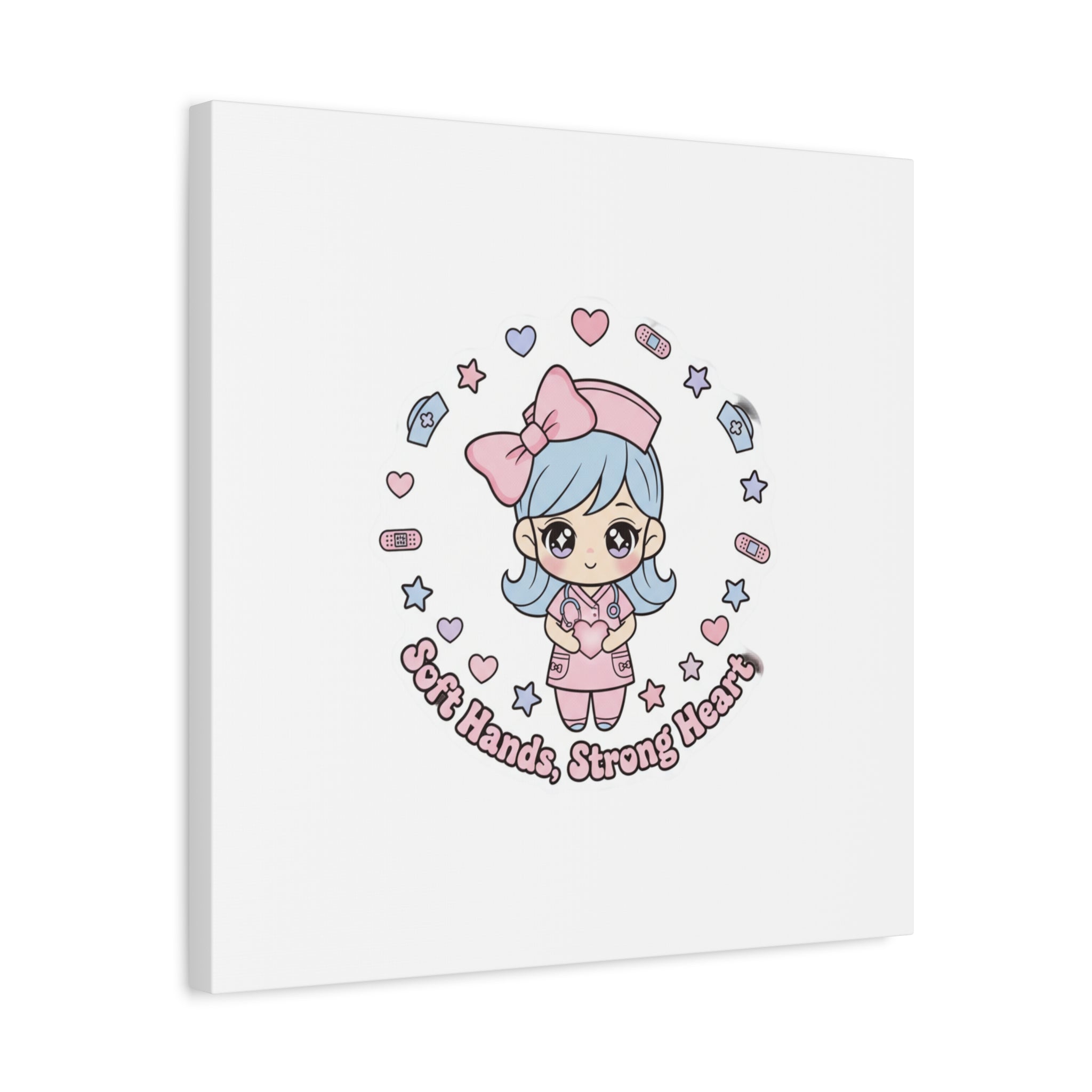 Cute Nurse Kawaii Graphic Canvas | Pastel Coquette Medical Art