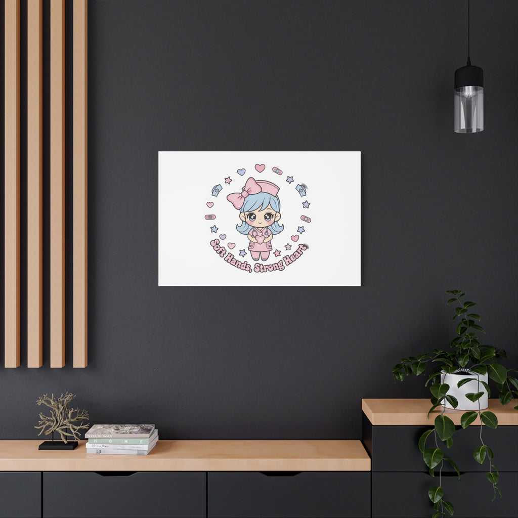 Cute Nurse Kawaii Graphic Canvas | Pastel Coquette Medical Art