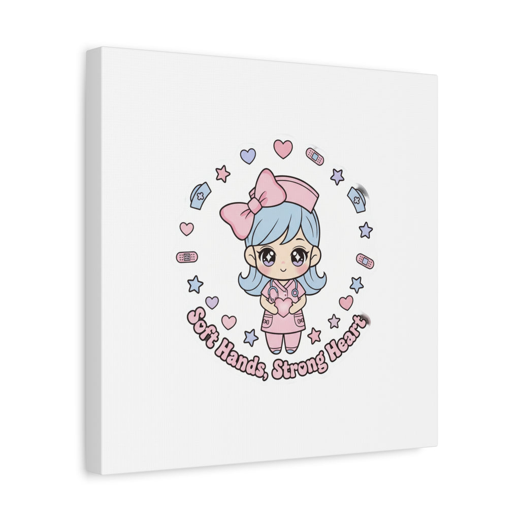 Cute Nurse Kawaii Graphic Canvas | Pastel Coquette Medical Art