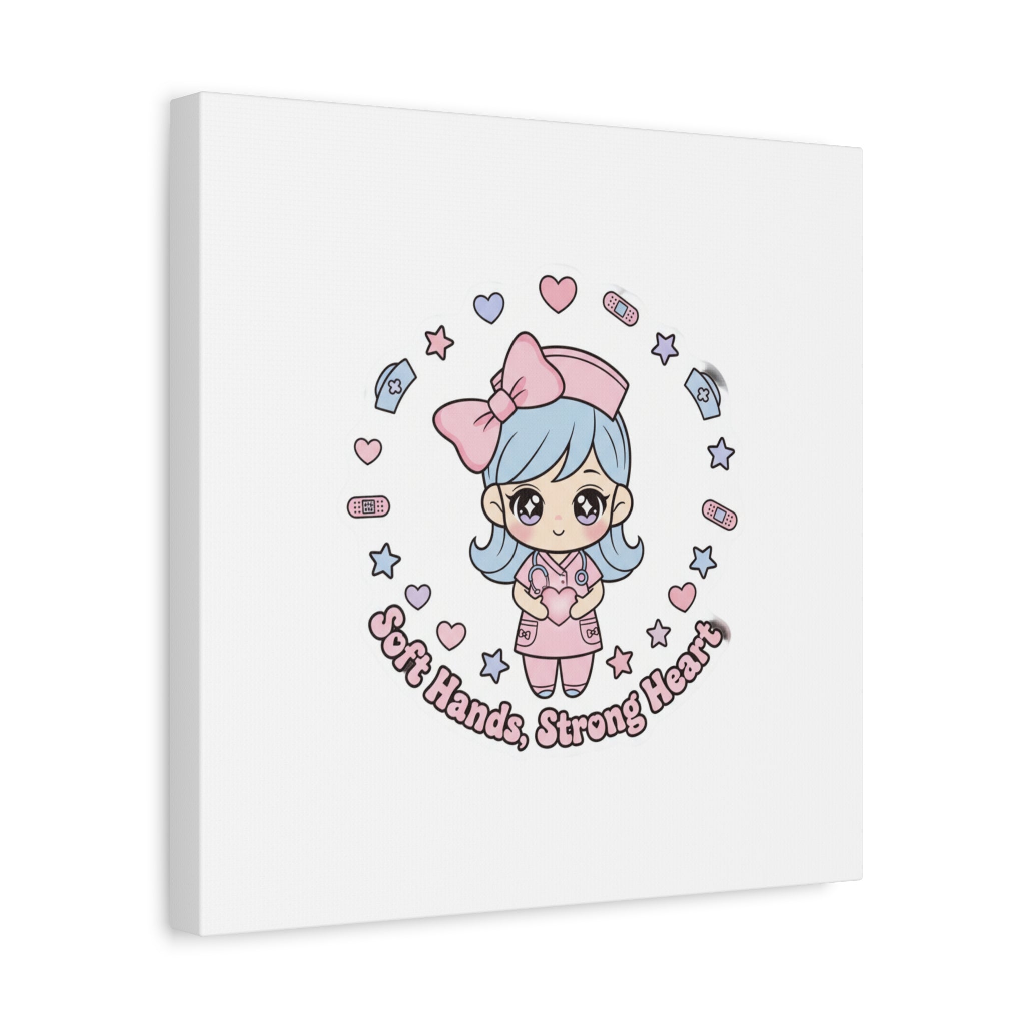 Cute Nurse Kawaii Graphic Canvas | Pastel Coquette Medical Art