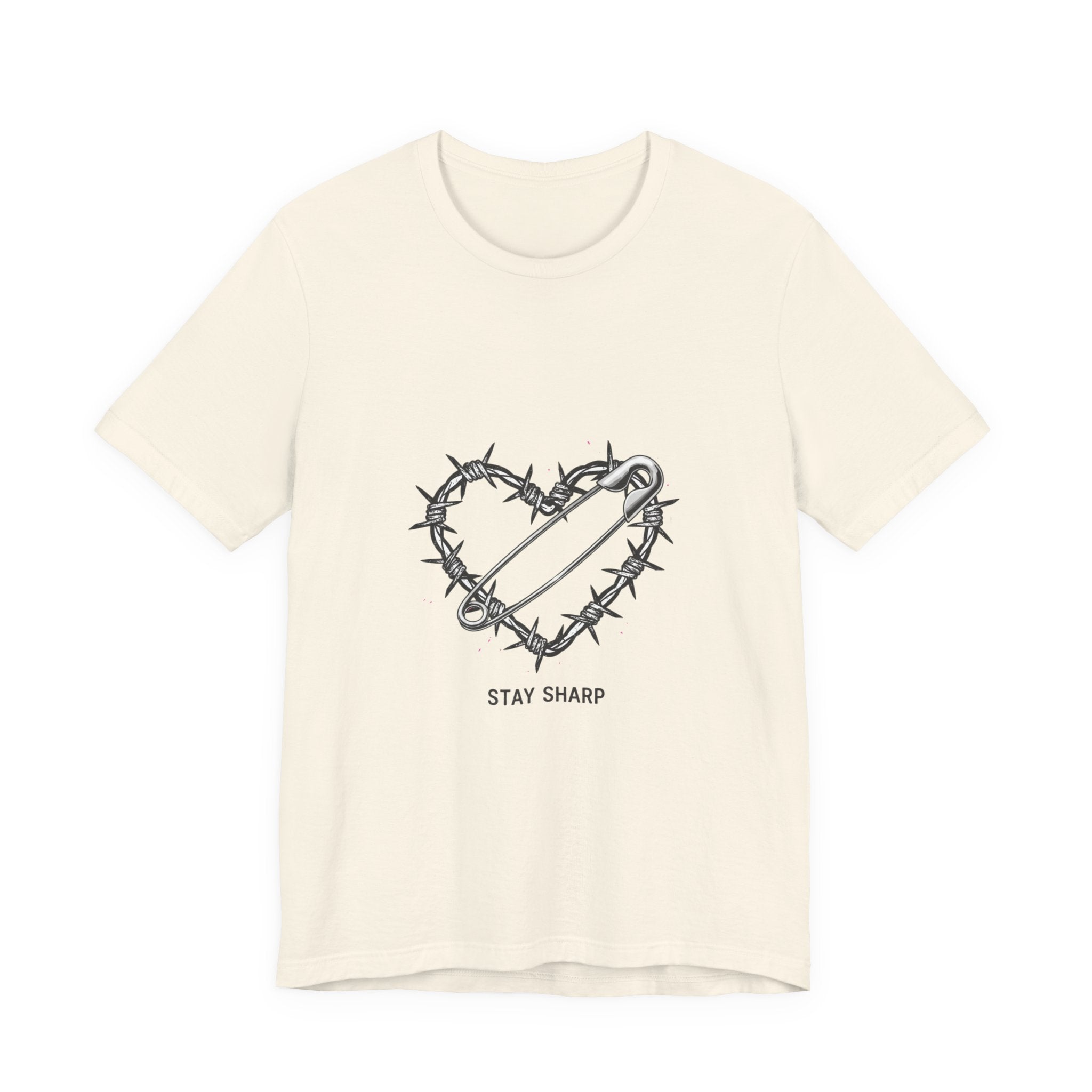 Barbed Wire Heart T-Shirt | safety pin art, punk motif