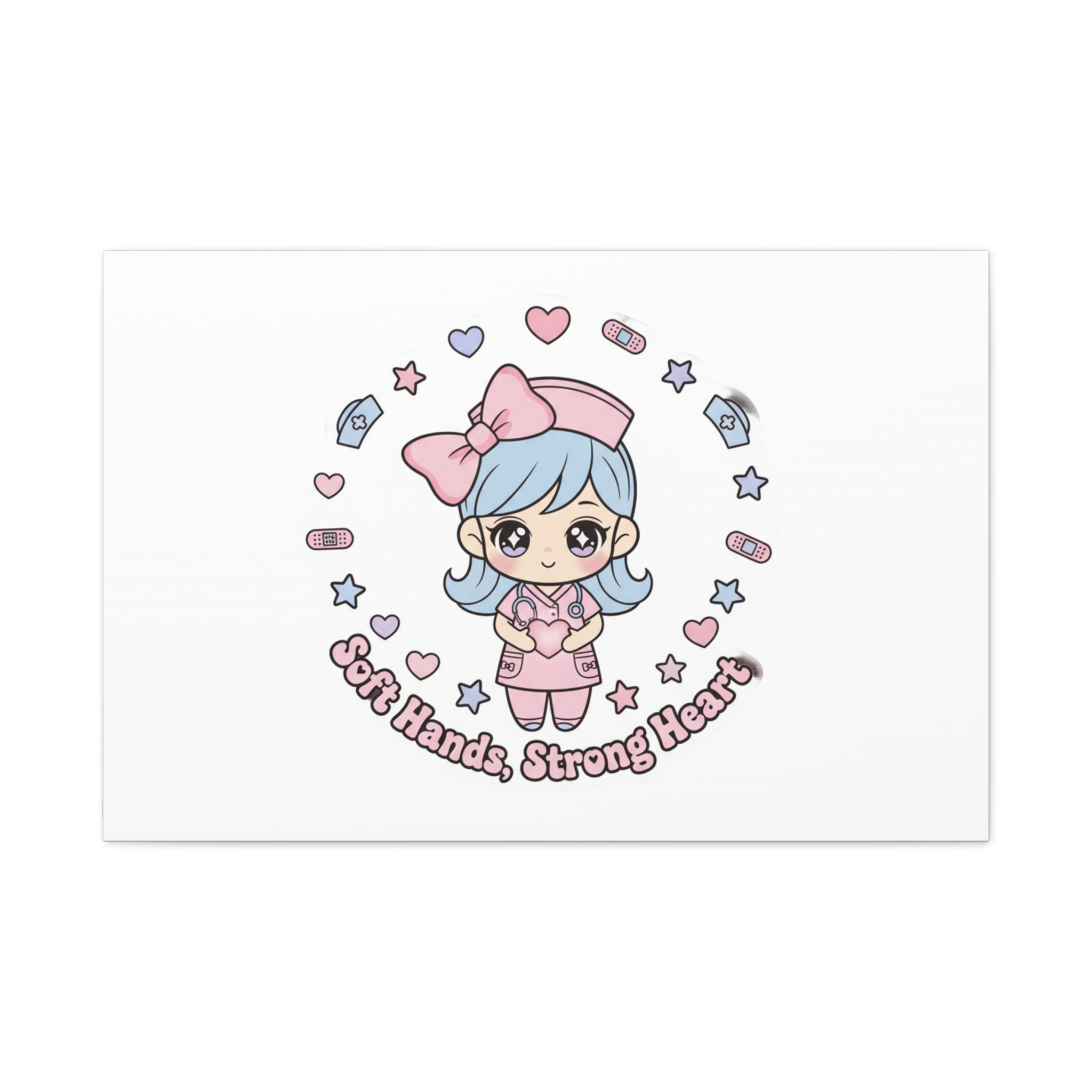 Cute Nurse Kawaii Graphic Canvas | Pastel Coquette Medical Art