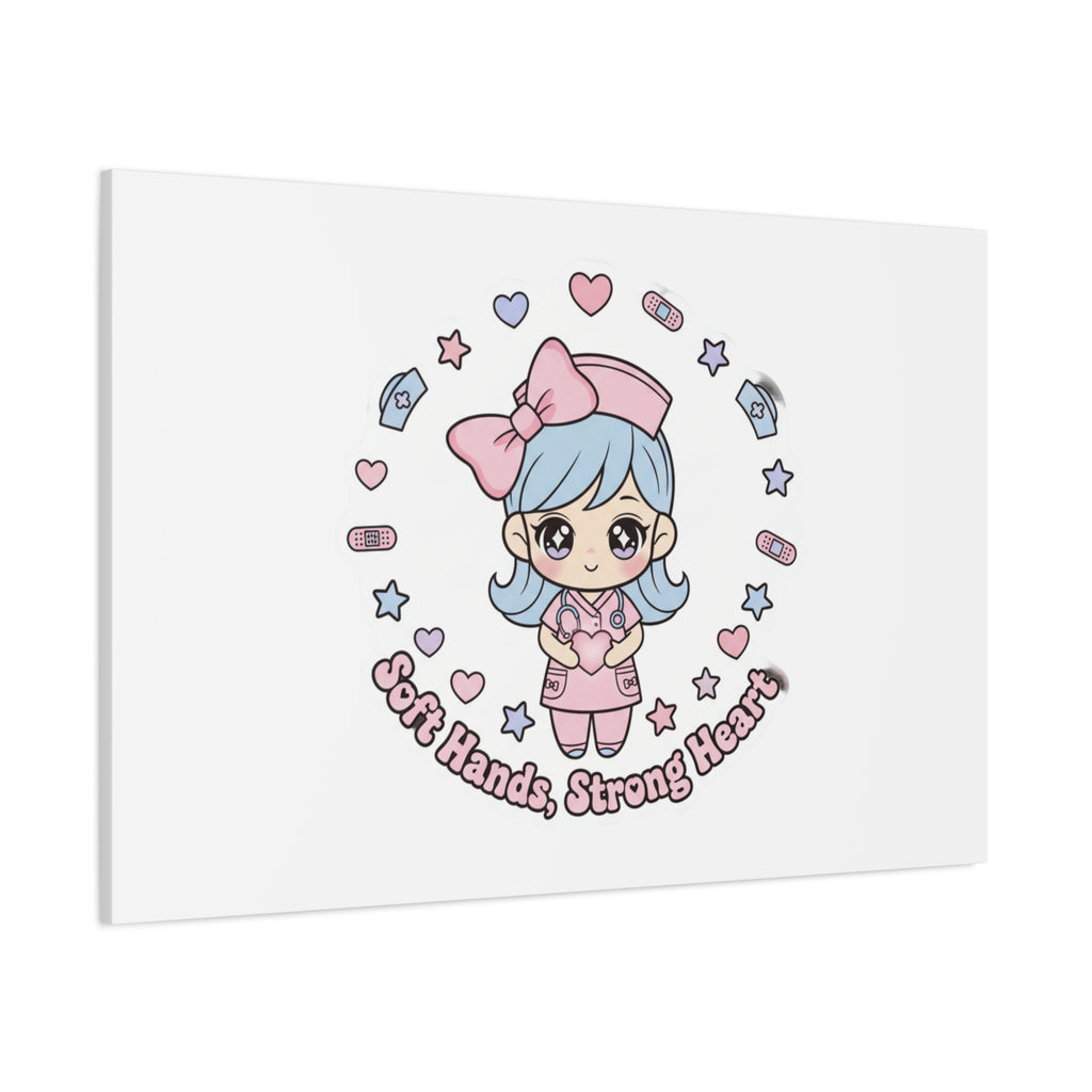 Cute Nurse Kawaii Graphic Canvas | Pastel Coquette Medical Art