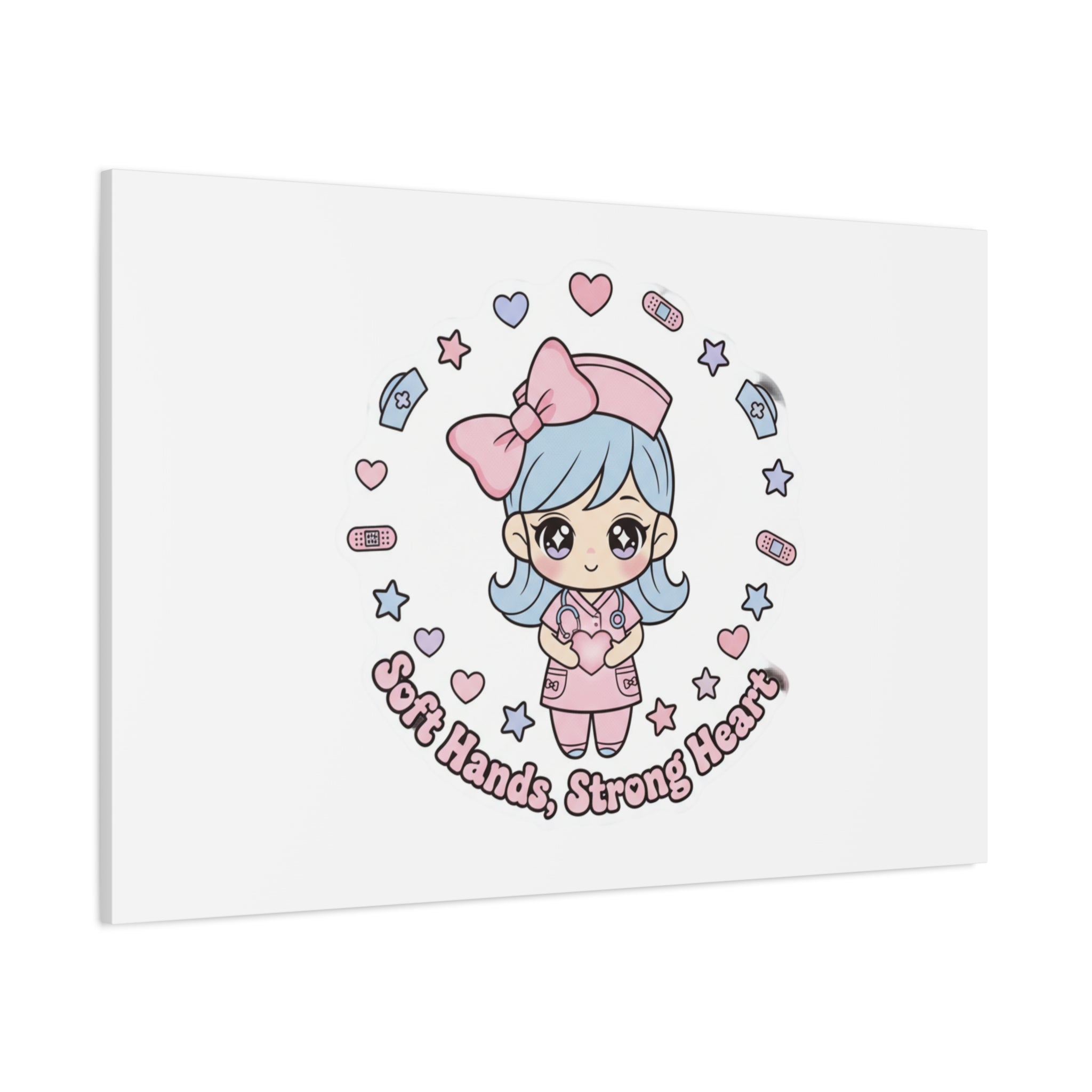 Cute Nurse Kawaii Graphic Canvas | Pastel Coquette Medical Art