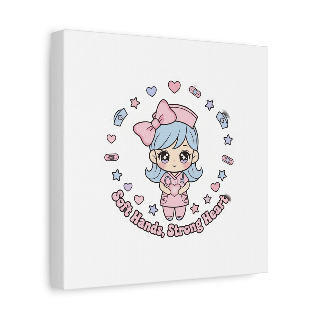 Cute Nurse Kawaii Graphic Canvas | Pastel Coquette Medical Art