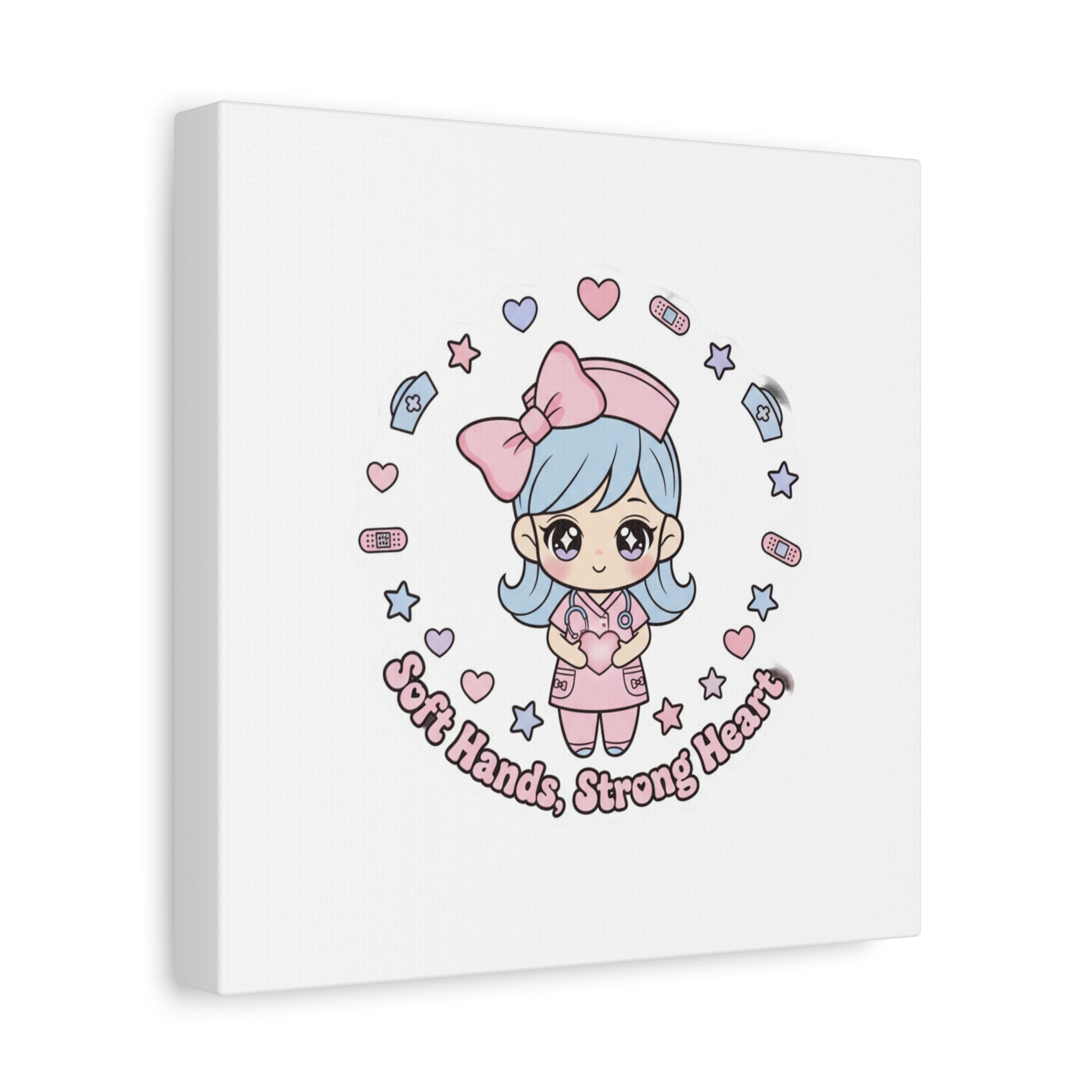 Cute Nurse Kawaii Graphic Canvas | Pastel Coquette Medical Art