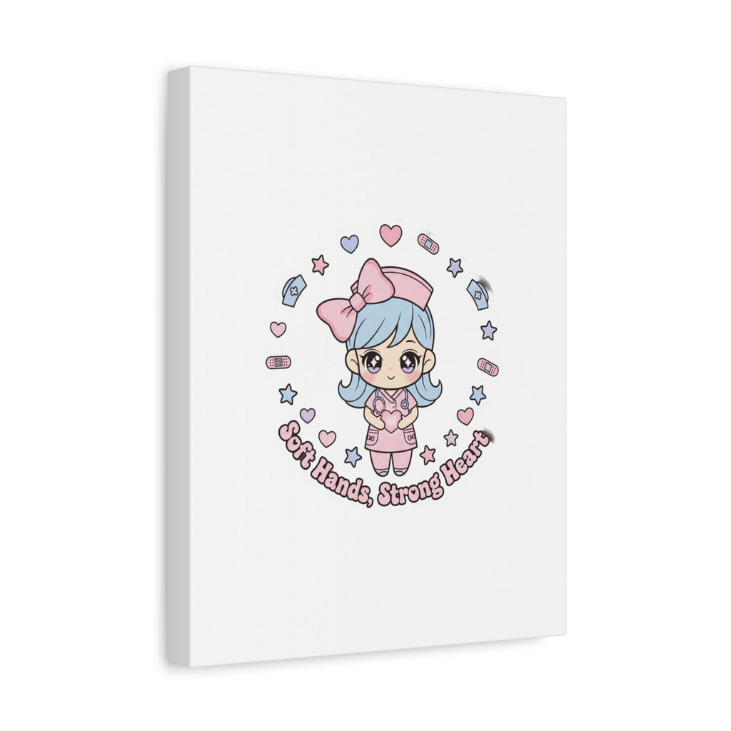 Cute Nurse Kawaii Graphic Canvas | Pastel Coquette Medical Art