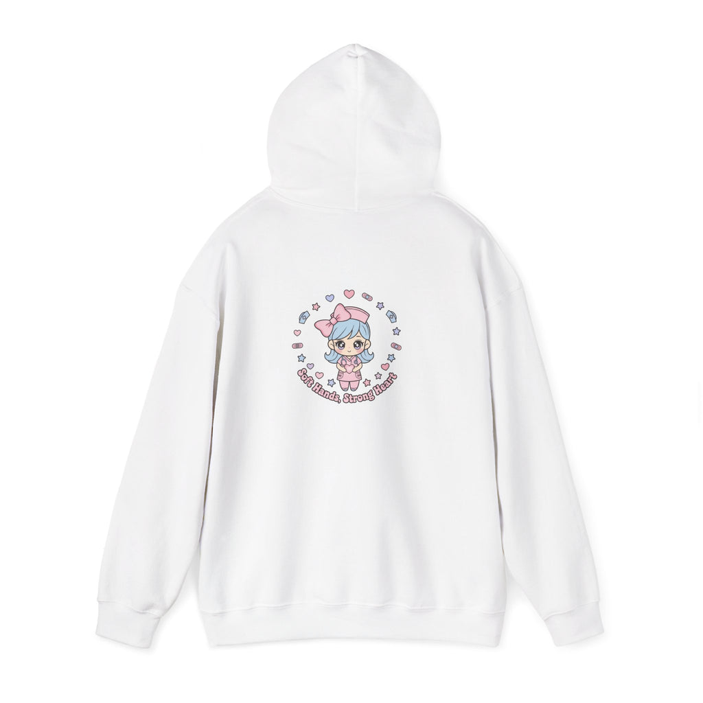 Cute Nurse Graphic Hoodie | pastel coquette medical design, kawaii nurse merch
