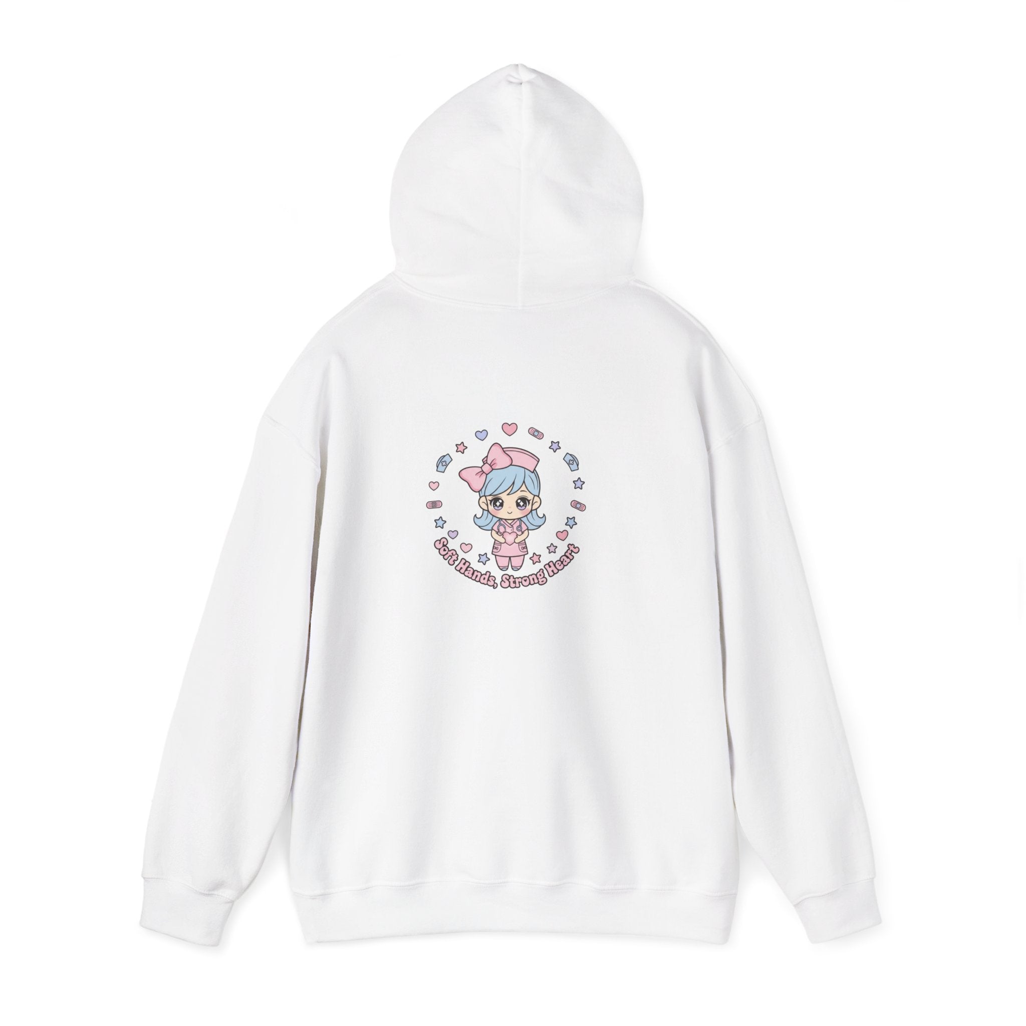 Cute Nurse Graphic Hoodie | pastel coquette medical design, kawaii nurse merch