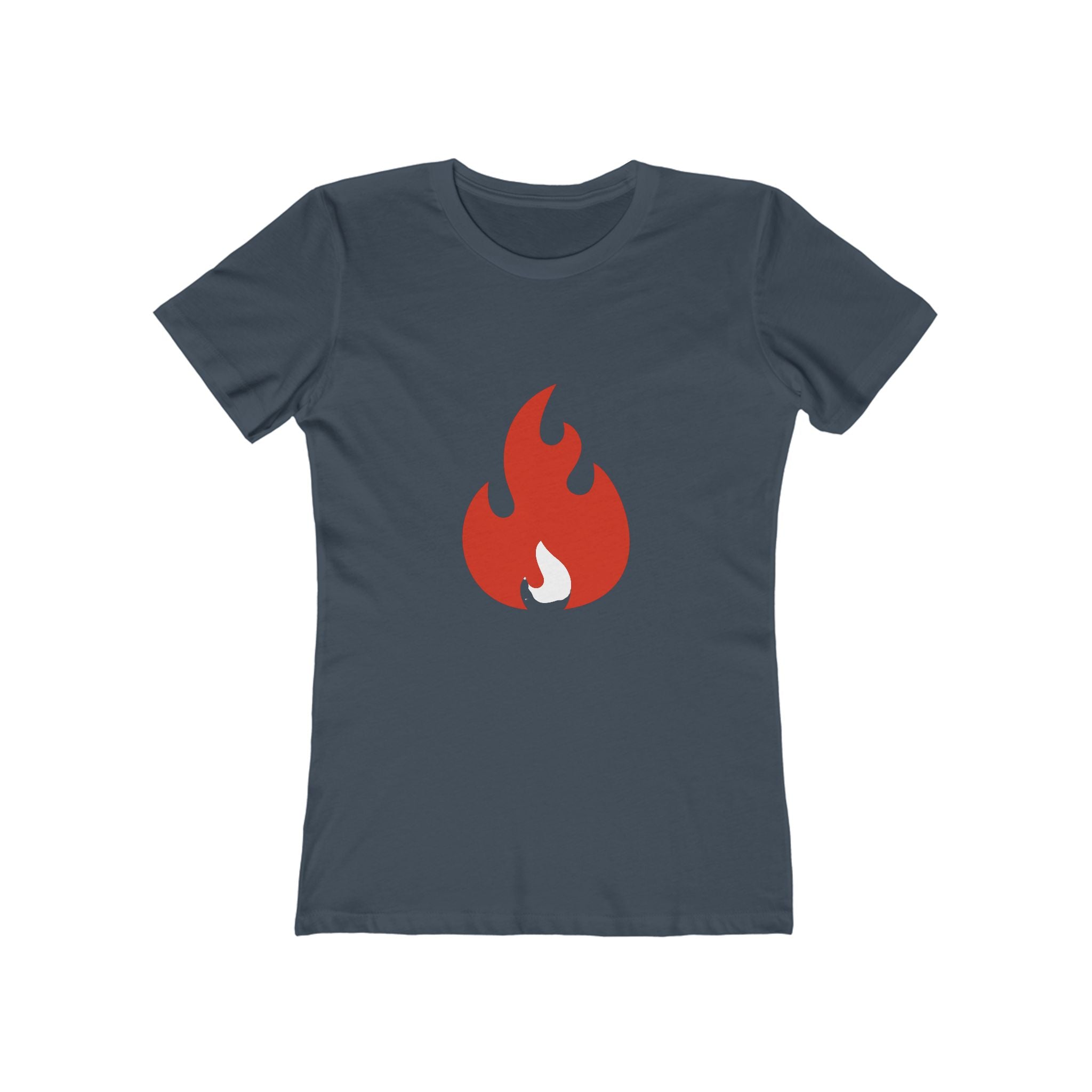 Flame Graphic Tee — Women's 'Boyfriend' Fit Casual T‑Shirt