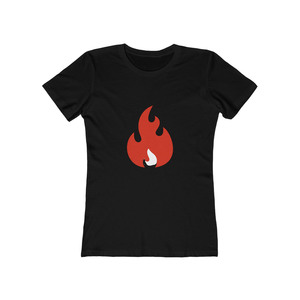 Flame Graphic Tee — Women's 'Boyfriend' Fit Casual T‑Shirt