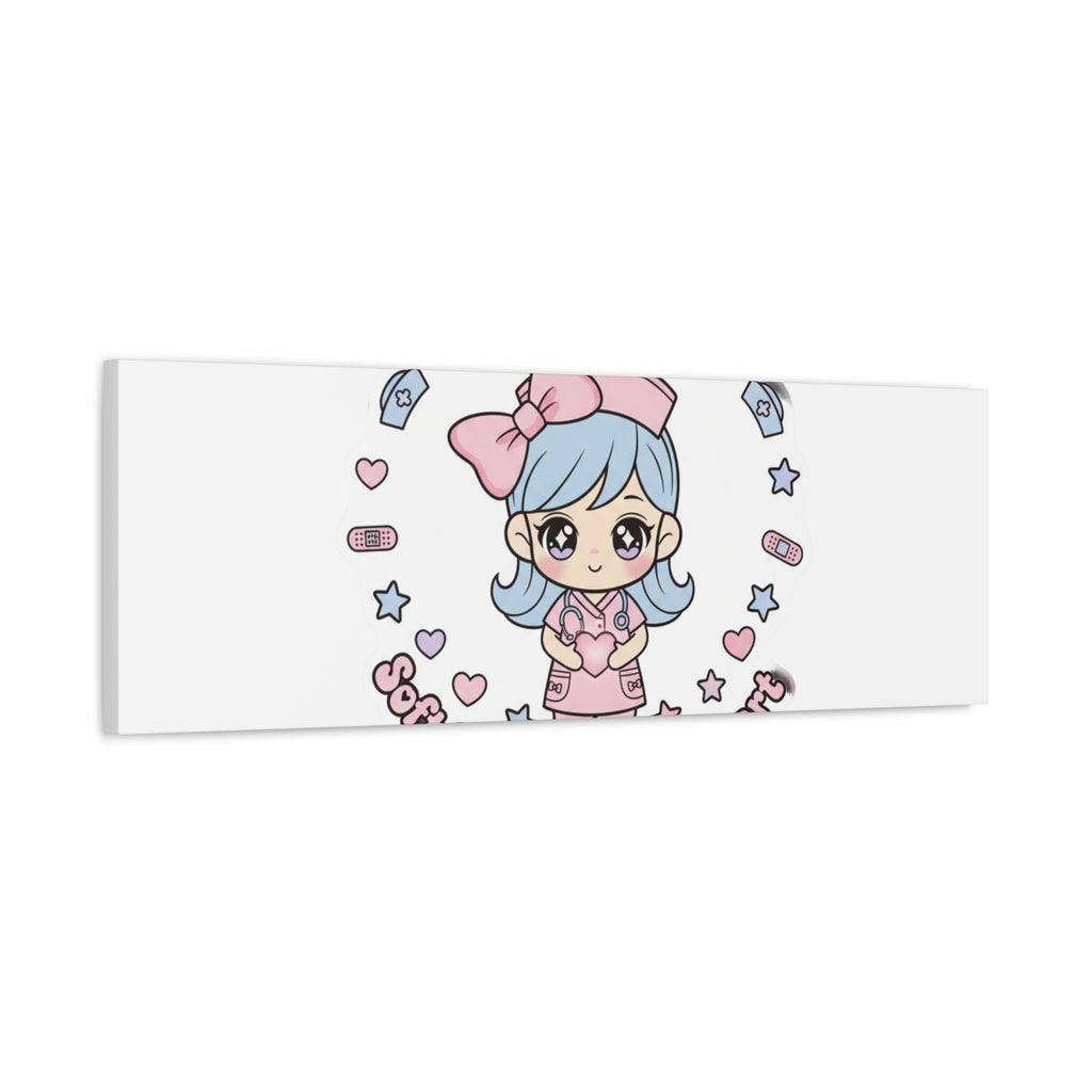 Cute Nurse Kawaii Graphic Canvas | Pastel Coquette Medical Art