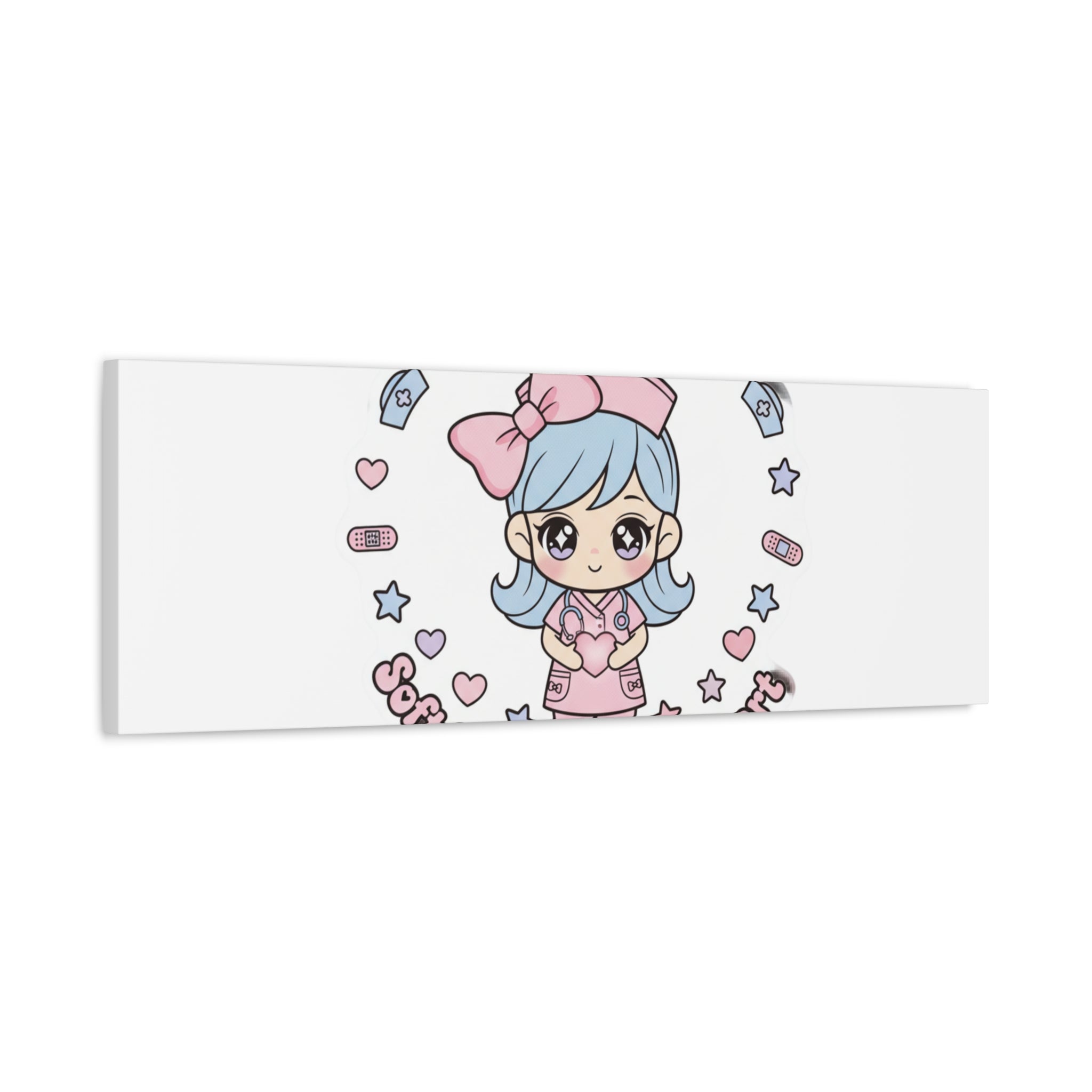 Cute Nurse Kawaii Graphic Canvas | Pastel Coquette Medical Art
