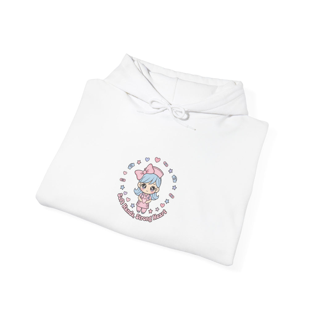 Cute Nurse Graphic Hoodie | pastel coquette medical design, kawaii nurse merch