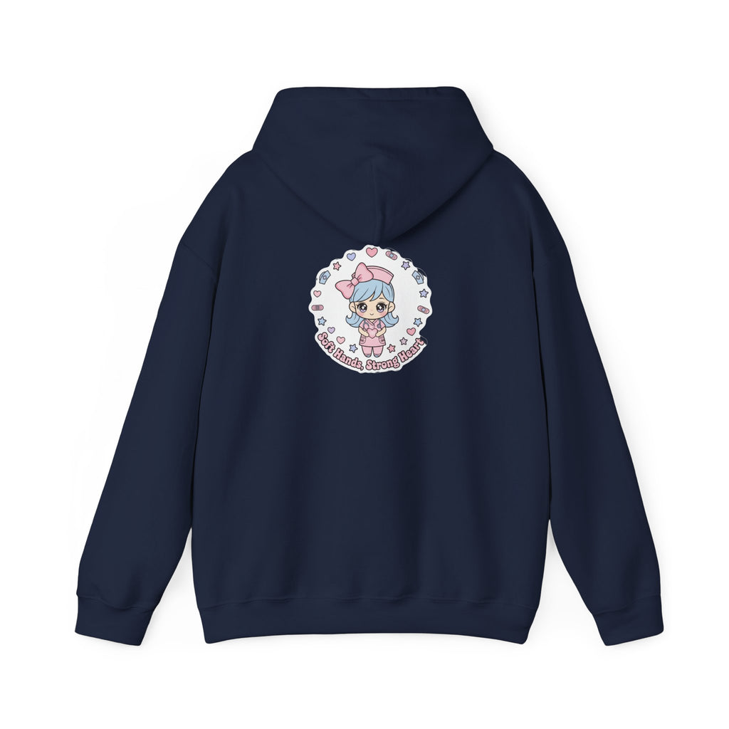 Cute Nurse Graphic Hoodie | pastel coquette medical design, kawaii nurse merch