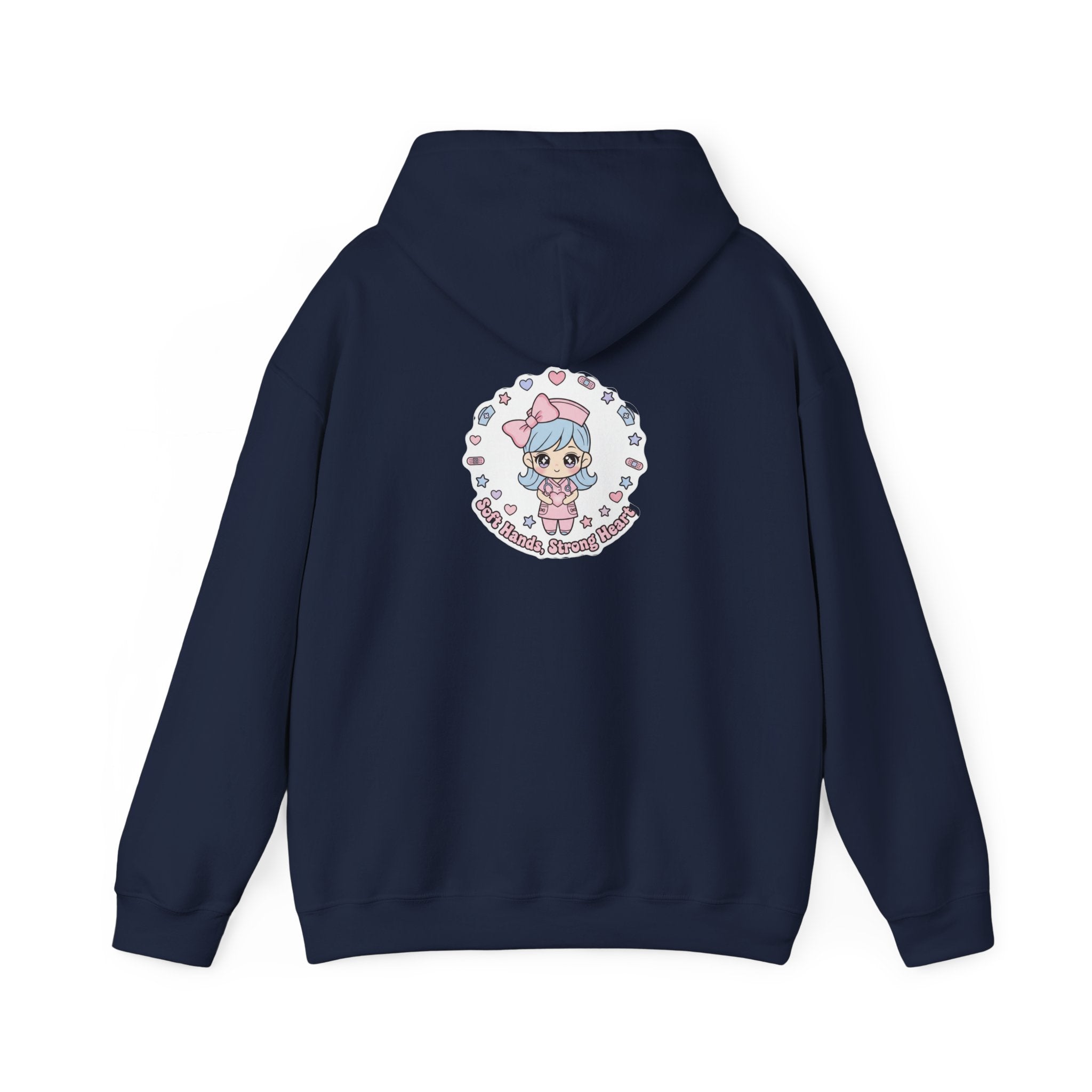 Cute Nurse Graphic Hoodie | pastel coquette medical design, kawaii nurse merch