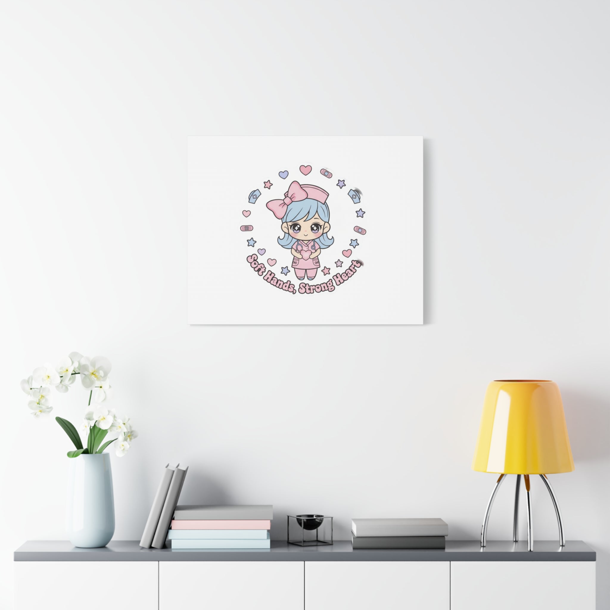 Cute Nurse Kawaii Graphic Canvas | Pastel Coquette Medical Art