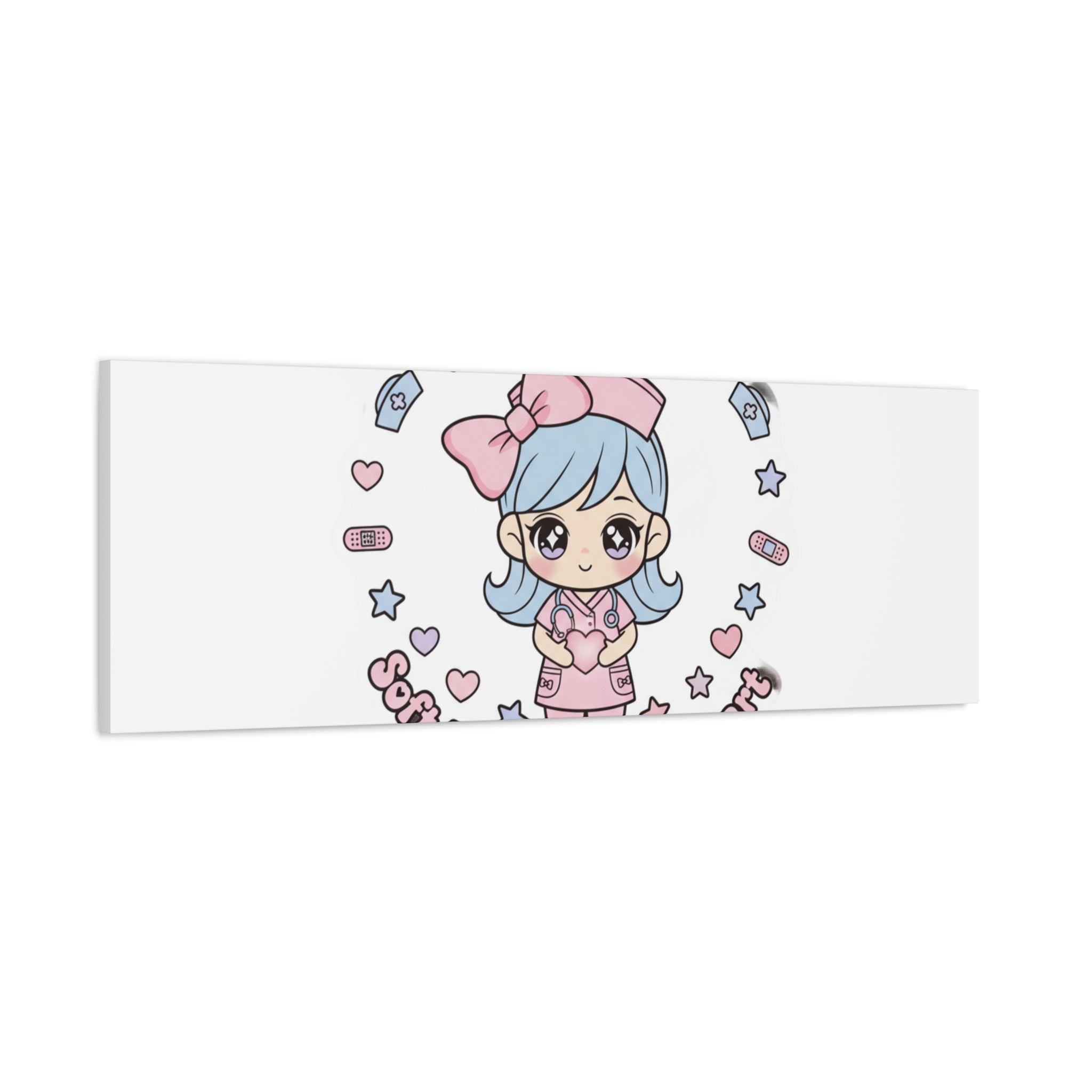 Cute Nurse Kawaii Graphic Canvas | Pastel Coquette Medical Art