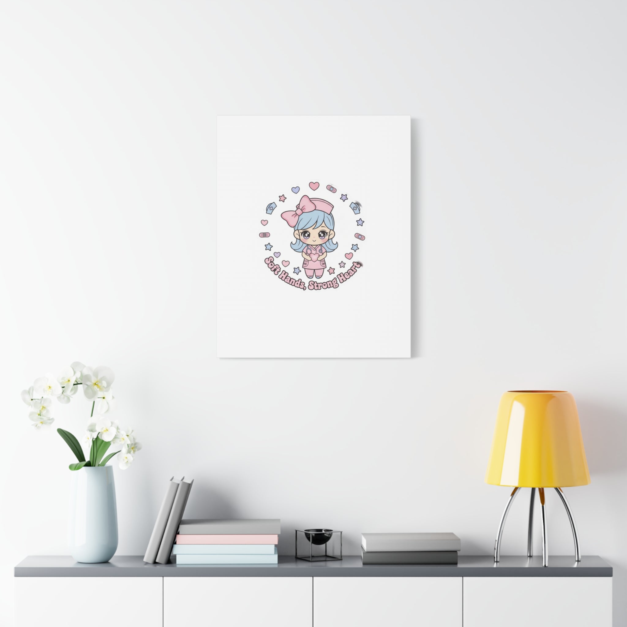 Cute Nurse Kawaii Graphic Canvas | Pastel Coquette Medical Art