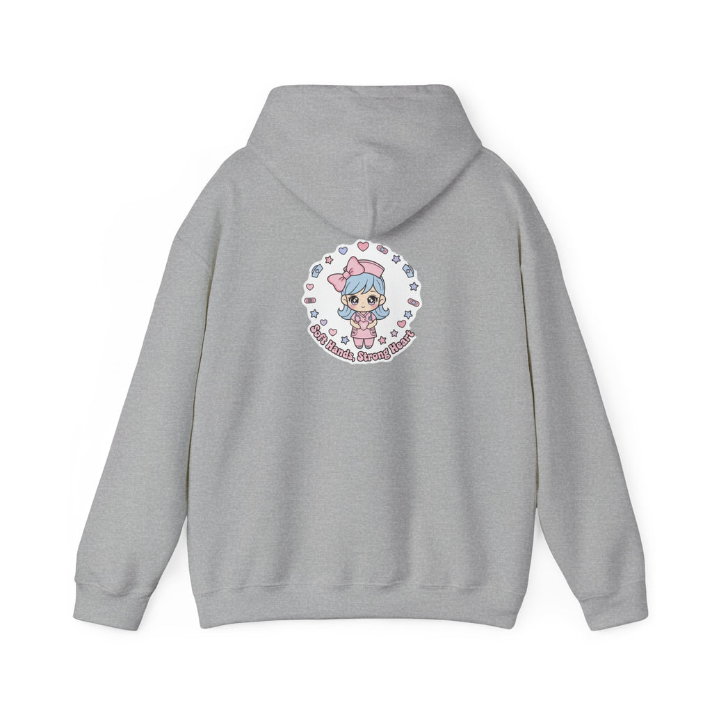Cute Nurse Graphic Hoodie | pastel coquette medical design, kawaii nurse merch