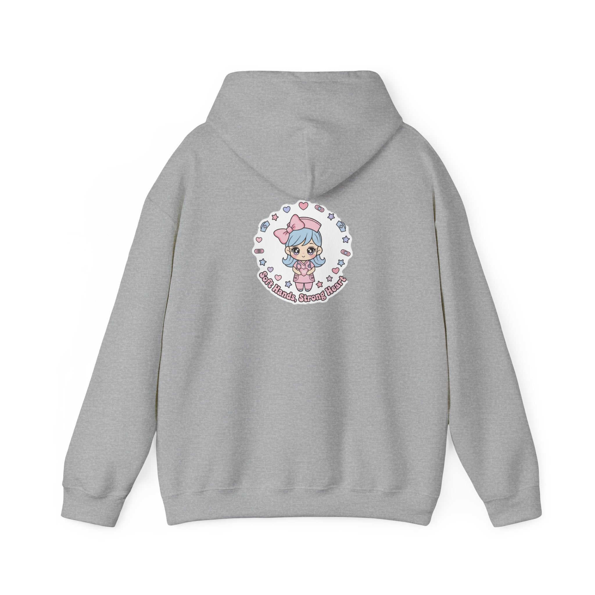 Cute Nurse Graphic Hoodie | pastel coquette medical design, kawaii nurse merch