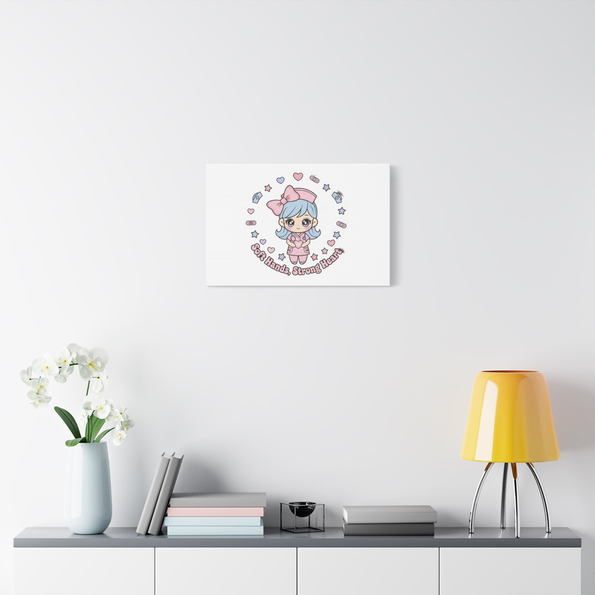 Cute Nurse Kawaii Graphic Canvas | Pastel Coquette Medical Art