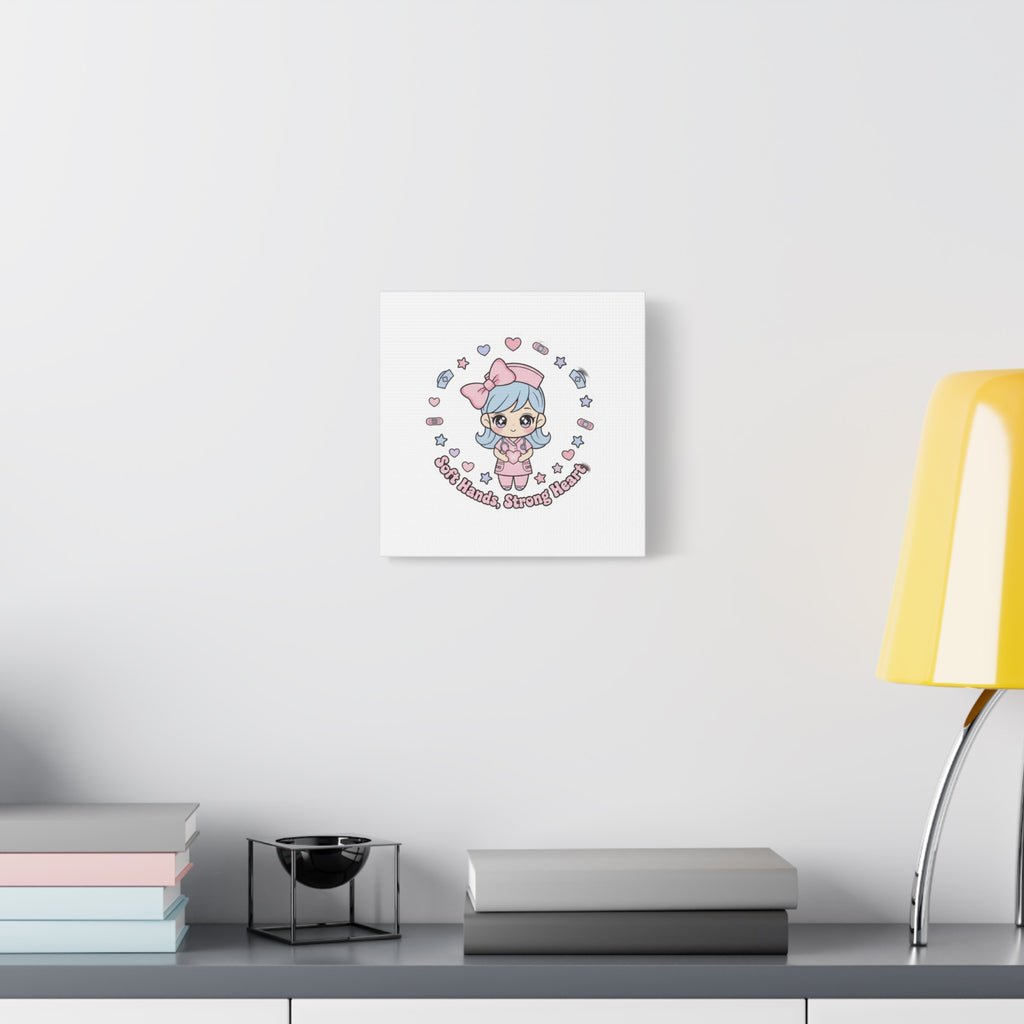 Cute Nurse Kawaii Graphic Canvas | Pastel Coquette Medical Art