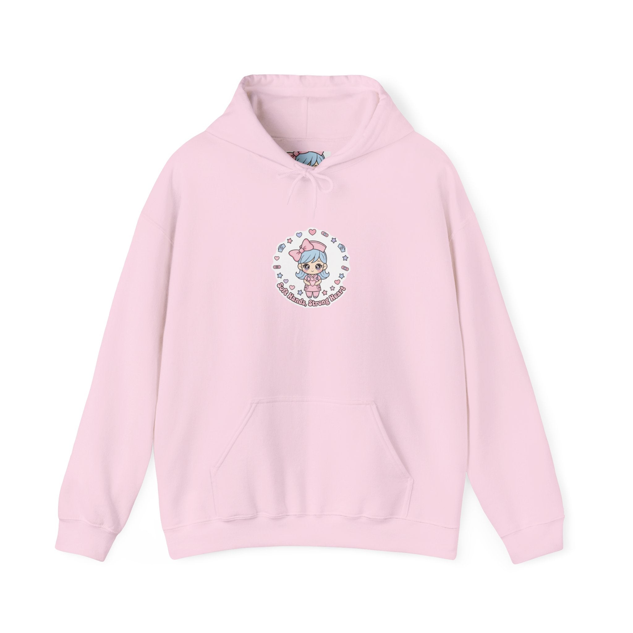 Cute Nurse Graphic Hoodie | pastel coquette medical design, kawaii nurse merch