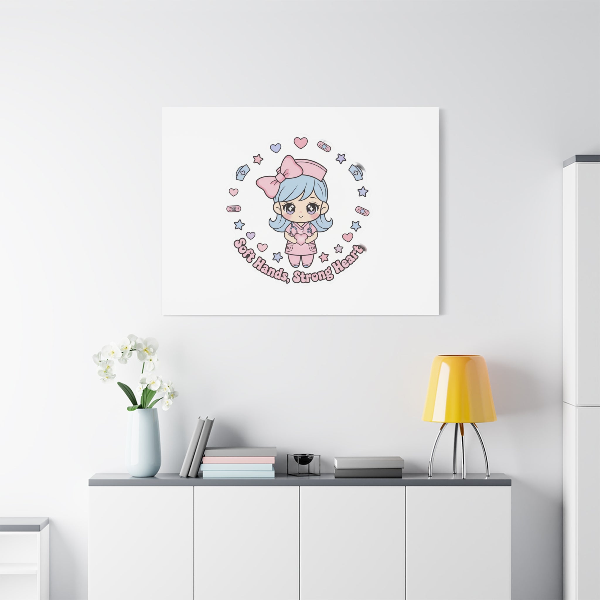 Cute Nurse Kawaii Graphic Canvas | Pastel Coquette Medical Art