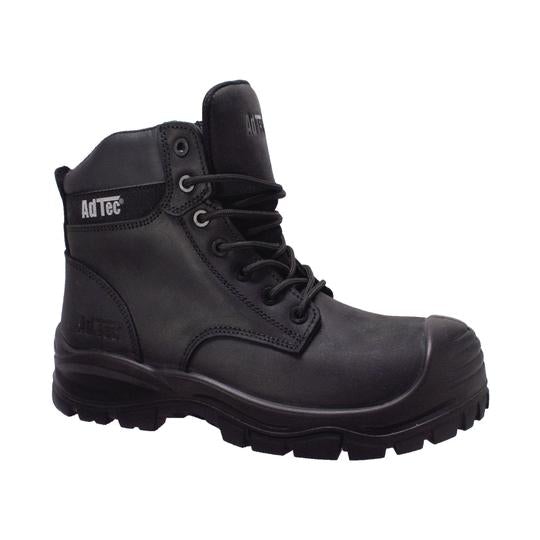 Men's 6" Black Waterproof Composite Toe Work Leather Boots