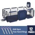 NNEDSZ Baby Playpen Child Play Mat Interactive Safety Gate Slide Fence Game 12 Panels