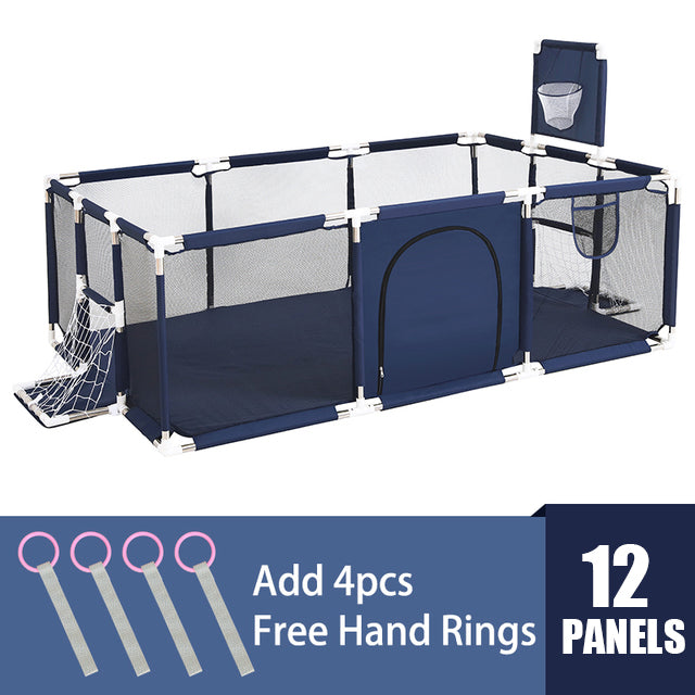 NNEDSZ Baby Playpen Child Play Mat Interactive Safety Gate Slide Fence Game 12 Panels